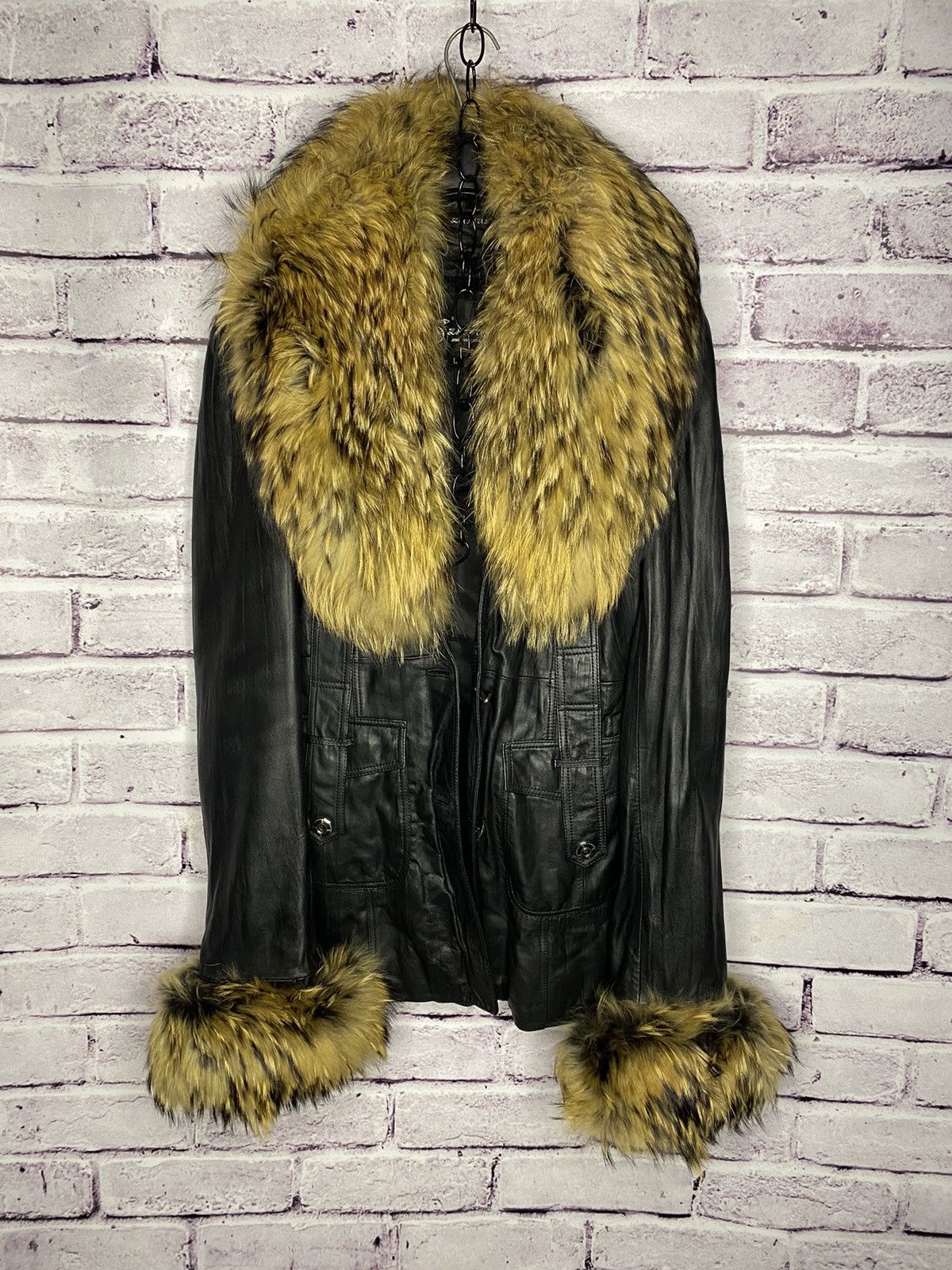 Other Vintage women's leather jacket with natural fur avant garde Size S / US 4 / IT 40 - 1 Thumbnail