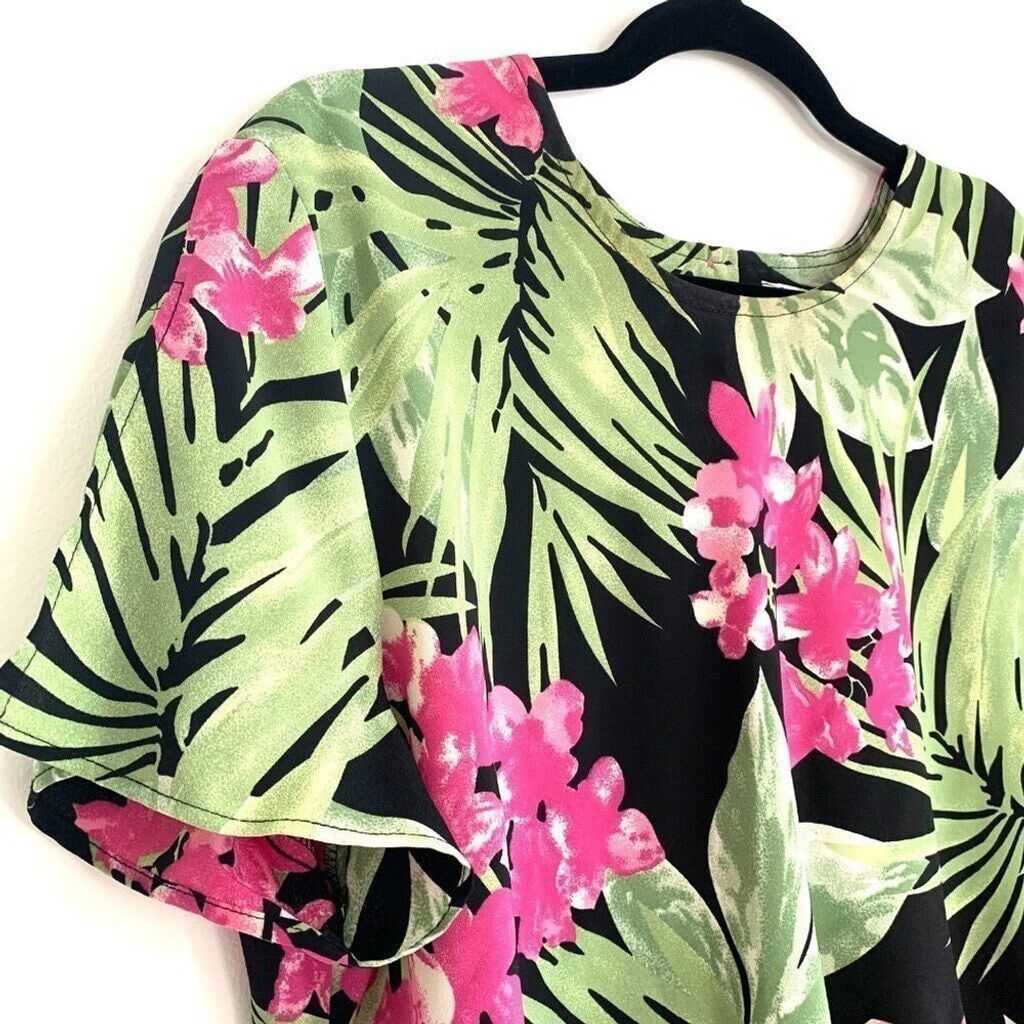 Other On by Leboff Pink & Green Tropical Top Women's Size Large Size L / US 10 / IT 46 - 3 Thumbnail