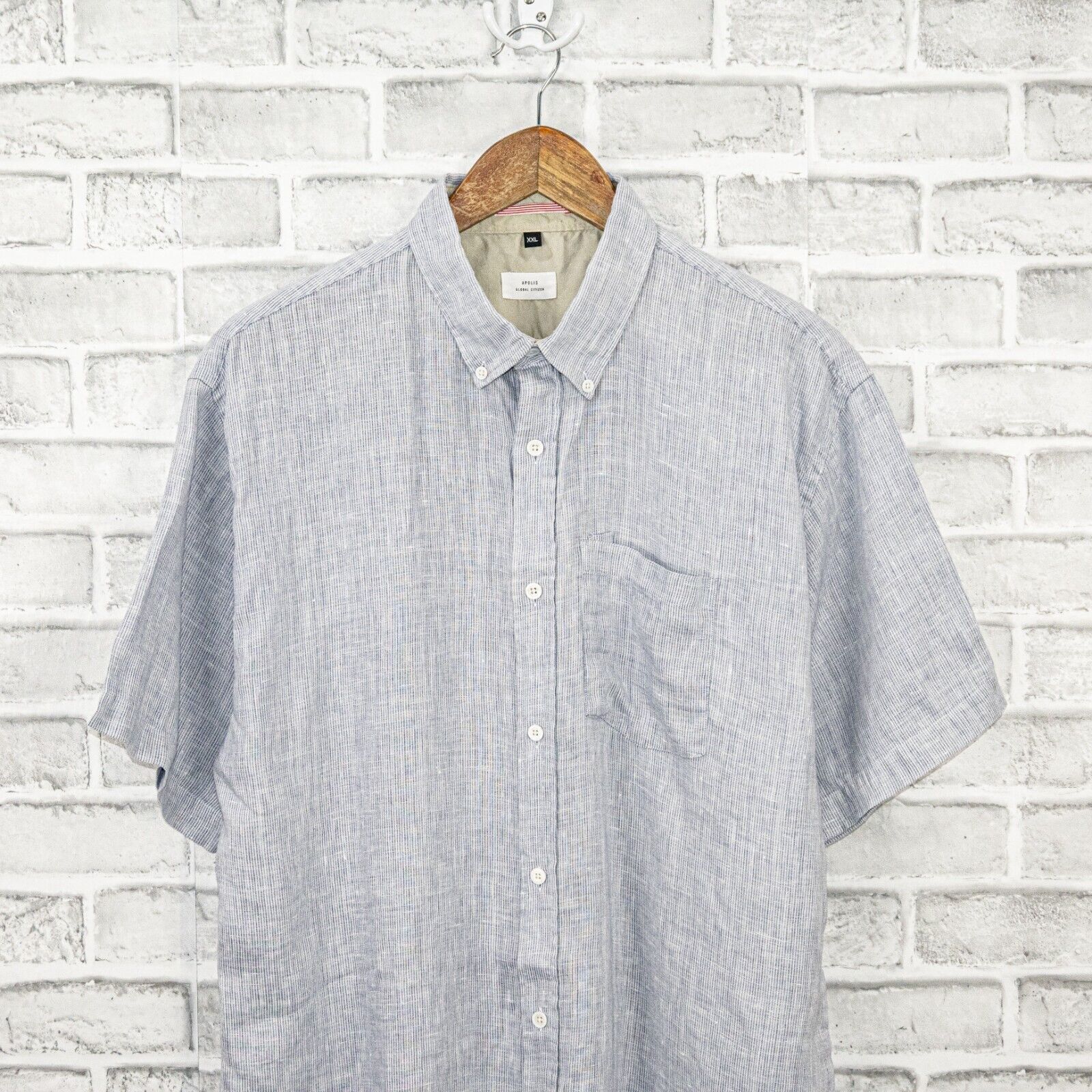 Apolis APOLIS Global Citizen linen Short Sleeve Button Down Shirt Size US XXL / EU 58 / 5 - 4 Thumbnail