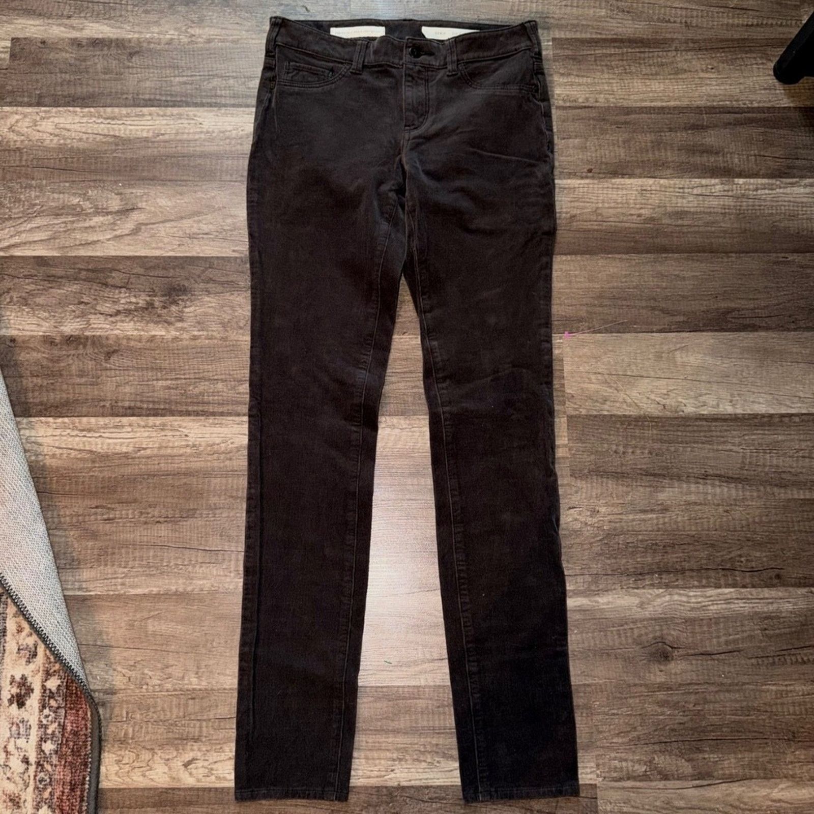 Anthropologie Pilcro Serif Corduroy Pants Gray Slim Straight Size 26" / US 2 / IT 38 - 1 Thumbnail