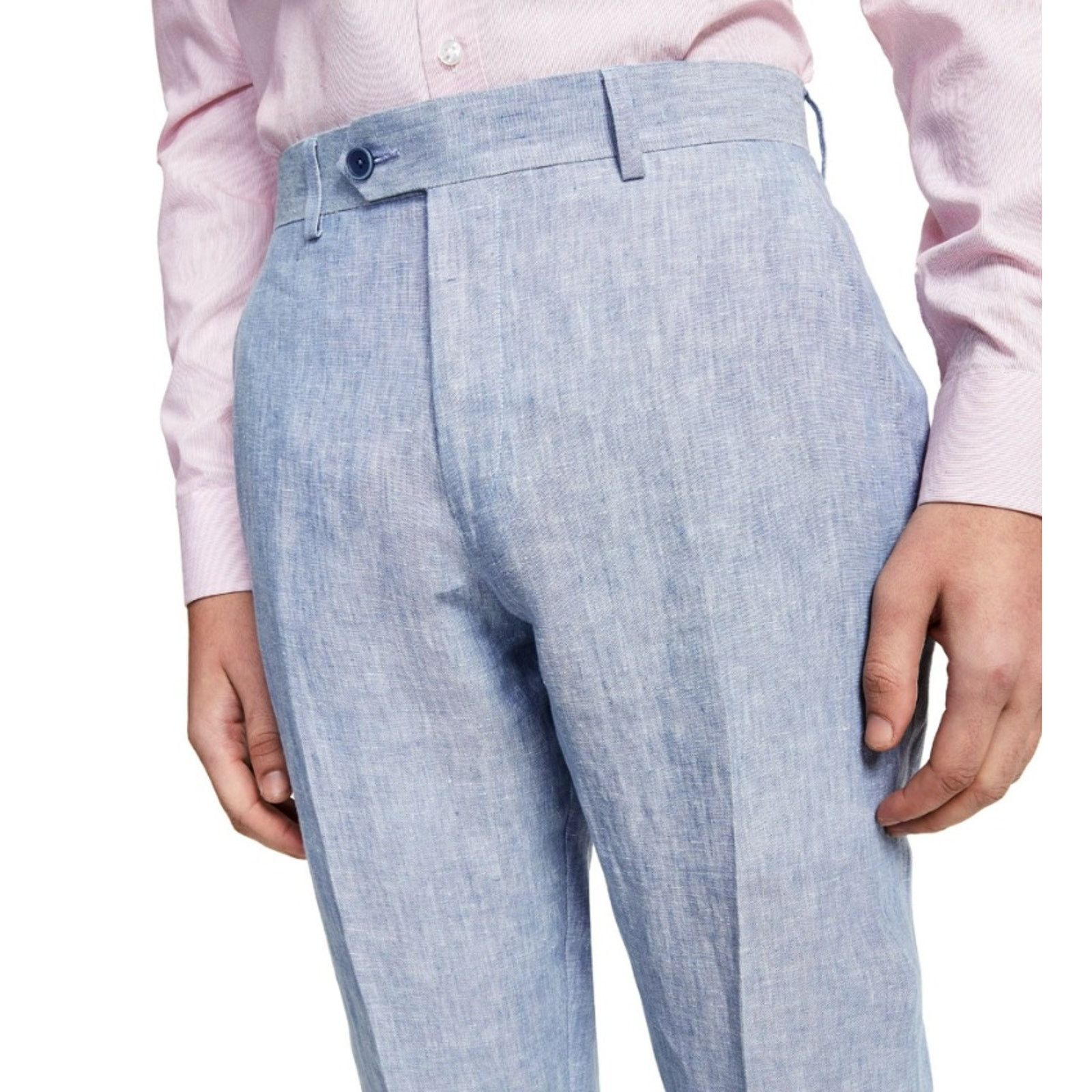 Bar III Bar III Men's Blue Linen Slim-Fit Suit Pants Size W29 L30 Size US 29 - 3 Thumbnail