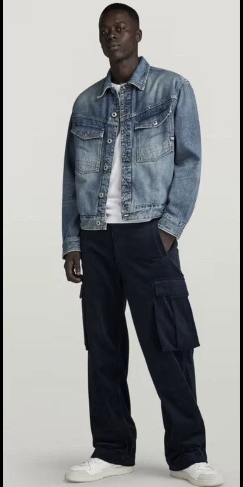G-Star G Star Raw Pants Men's RENATO STRAIGHT CARGO Corduroy Navy Size US 28 / EU 44 - 1 Thumbnail