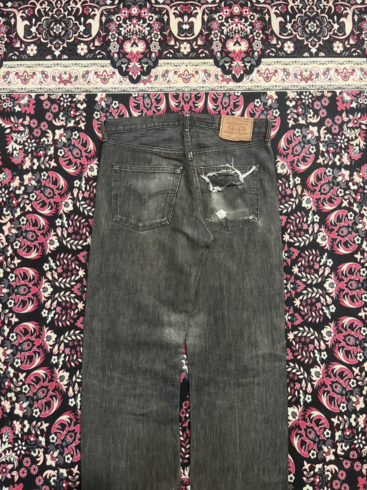 Levi's ⚡️Distressed⚡️Vintage Levi’s 503 Mud Washed Frayed Leg Jeans Size US 34 / EU 50 - 7 Thumbnail