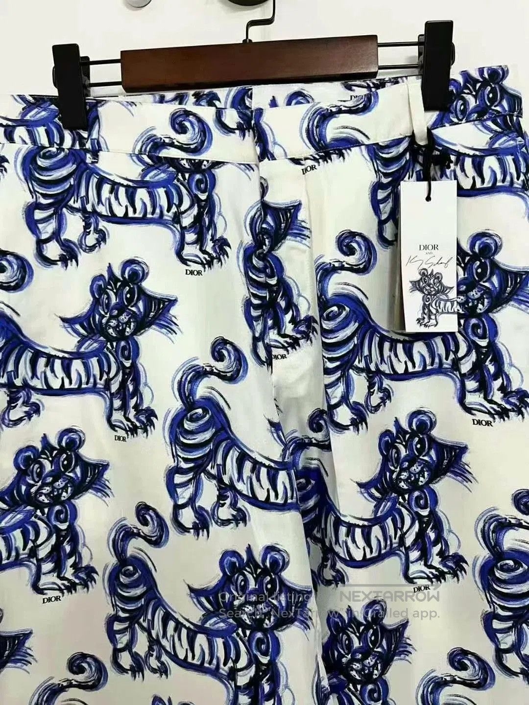 Dior dior tiger logo shorts in white and blue. Size US 44 / EU 60 - 3 Thumbnail