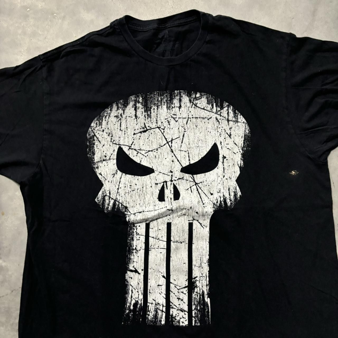 Marvel Comics × Vintage Crazy Vintage Y2K/2000s Grunge Cyber Goth Marvel The Punisher Skull Graphic Tee! Size US L / EU 52-54 / 3 - 2 Thumbnail