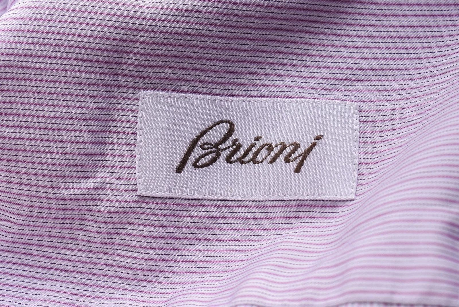 Brioni Brioni Striped Cotton Long Sleeve Button Up Shirt Size M Size US M / EU 48-50 / 2 - 3 Thumbnail