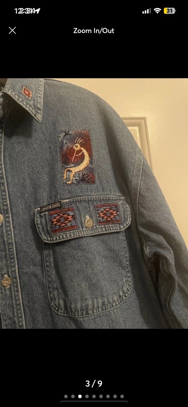 Dickies × Vintage Vintage Women’s M Dickies Embroidered Denim Jean Jacket Size M / US 6-8 / IT 42-44 - 3 Thumbnail