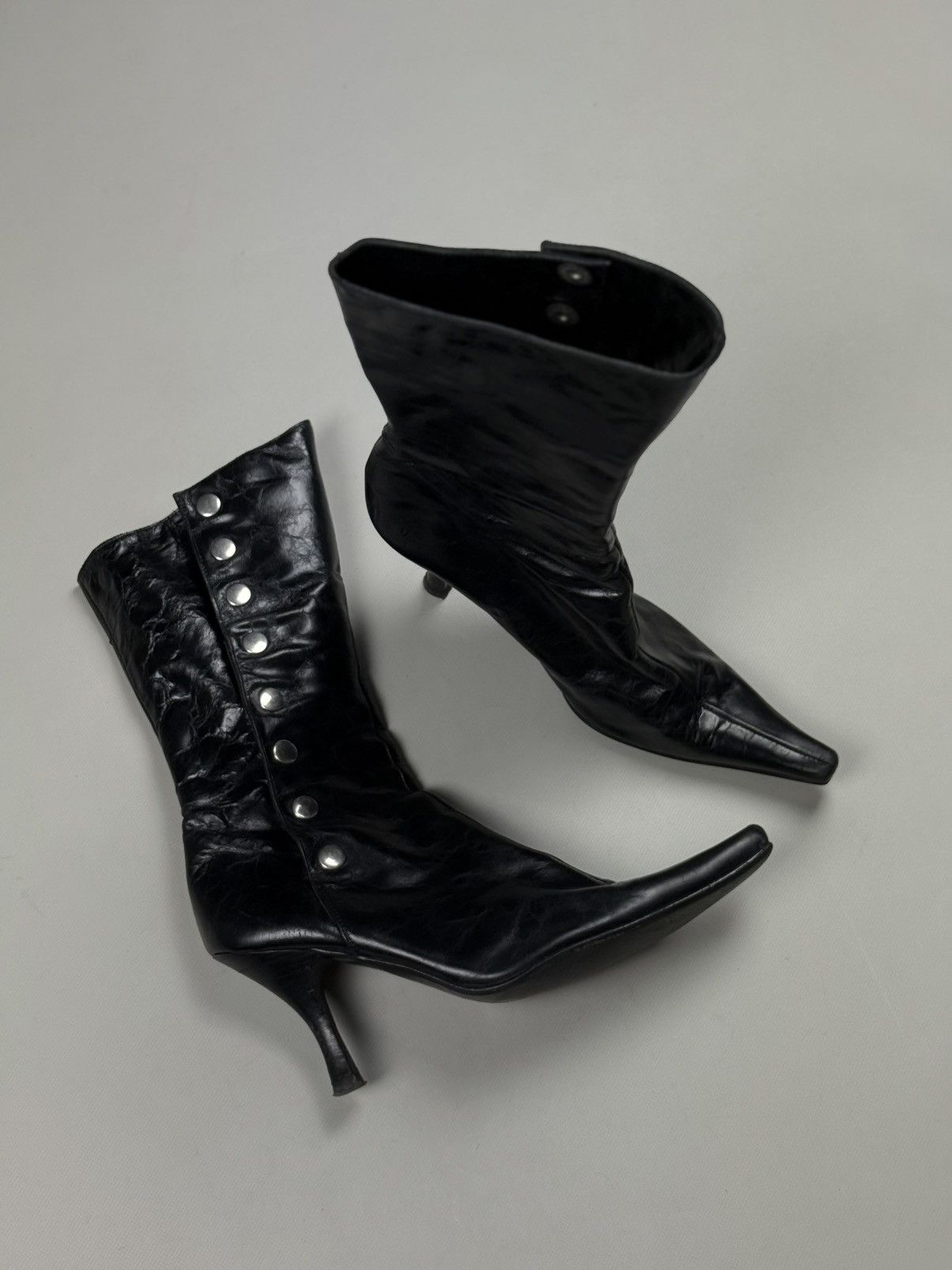 Buffalo London Buffalo London Y2K Leather To The Knee Mid Calf Heels Boots Size US 9 / IT 39 - 17 Thumbnail