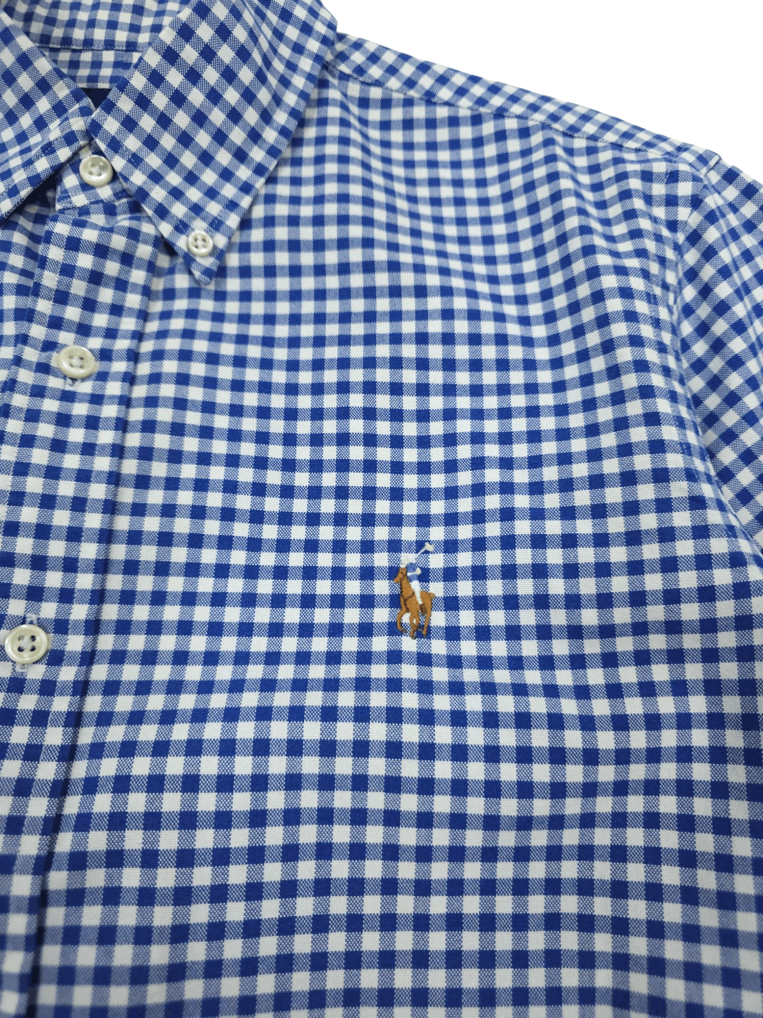 Polo Ralph Lauren 💎 Vintage Ralph Lauren Blue Checked Classic Button Shirt Size US M / EU 48-50 / 2 - 3 Thumbnail