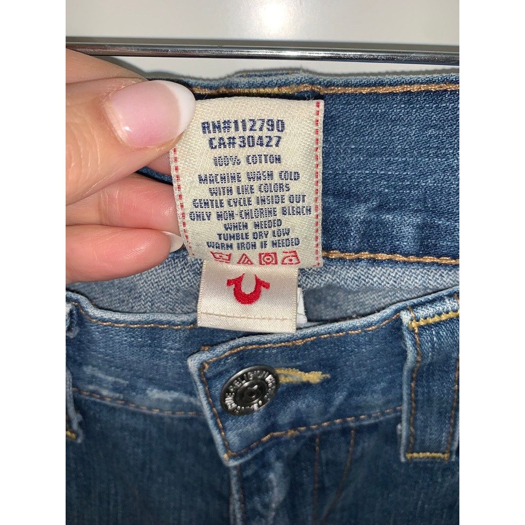 True Religion True Religion Men's Blue Straight Jeans Size 34 Distressed Size US 34 / EU 50 - 5 Thumbnail
