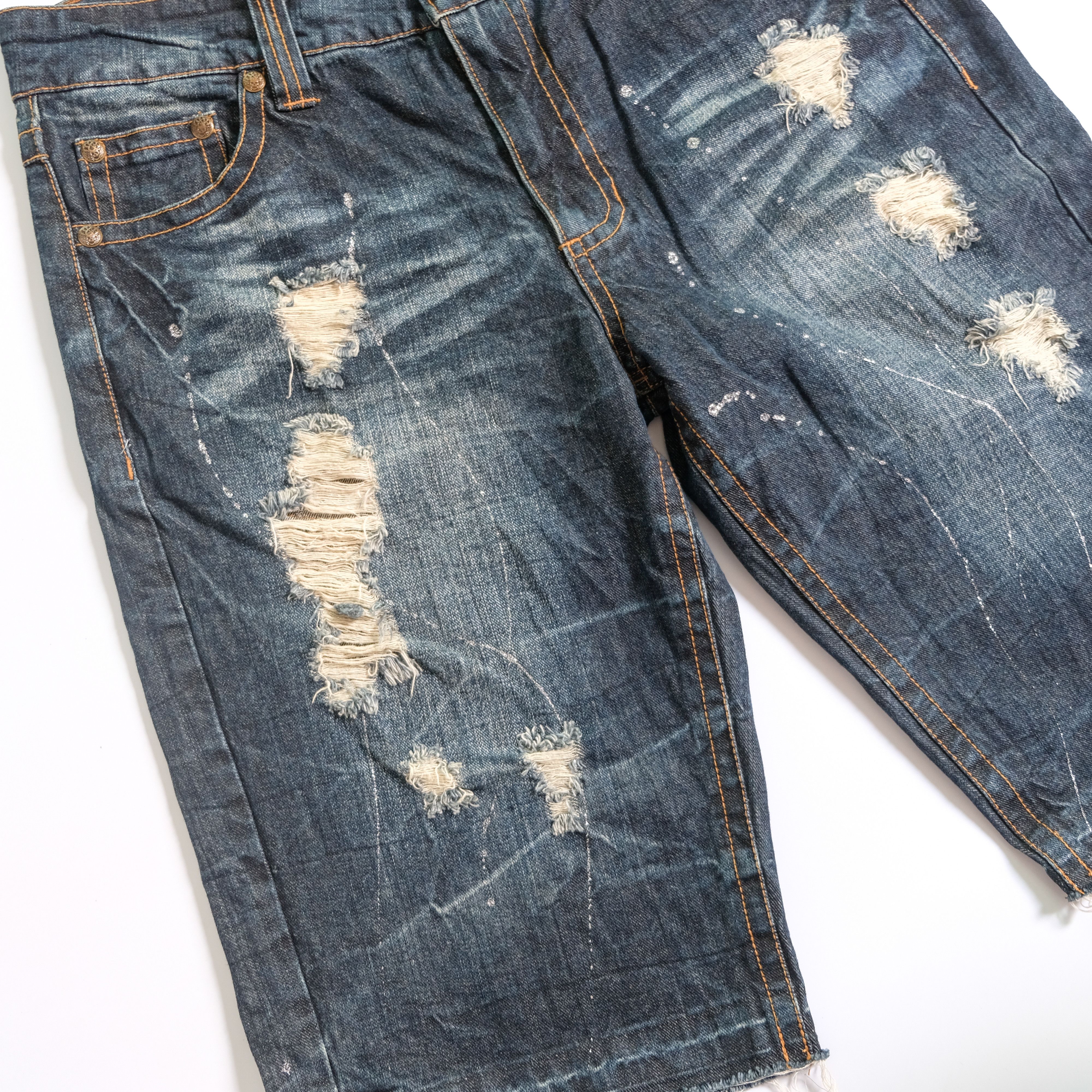Other Sorridere splashed wing distressed short denim Size US 33 - 4 Thumbnail