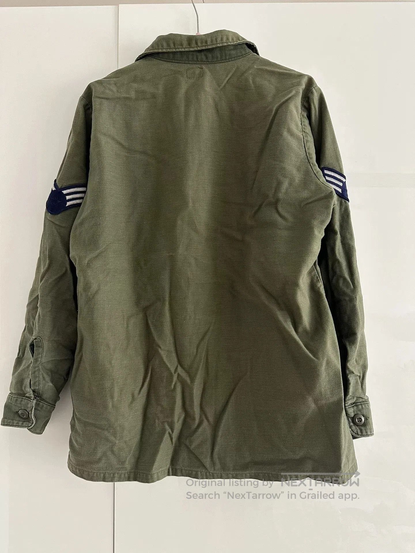 Vintage Vietnam War USAF NCO OG107 Cotton Shirt. Size US S / EU 44-46 / 1 - 2 Thumbnail