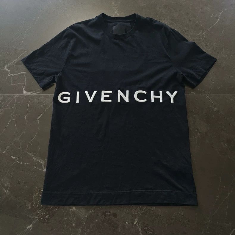 Givenchy Letter Embroidery Crewneck Short-Sleeve T-Shirt- dmc