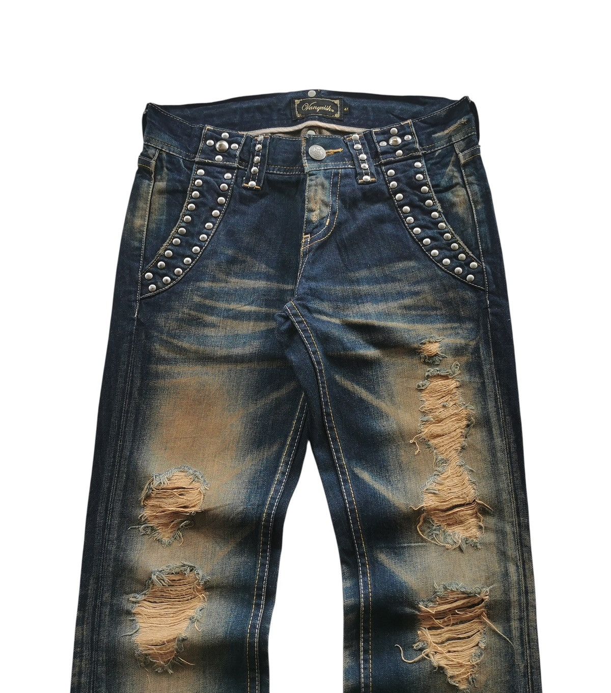 Vanquish Vanquish Studded Flare Mudwash Jeans - Size 30 Size US 30 / EU 46 - 1 Thumbnail