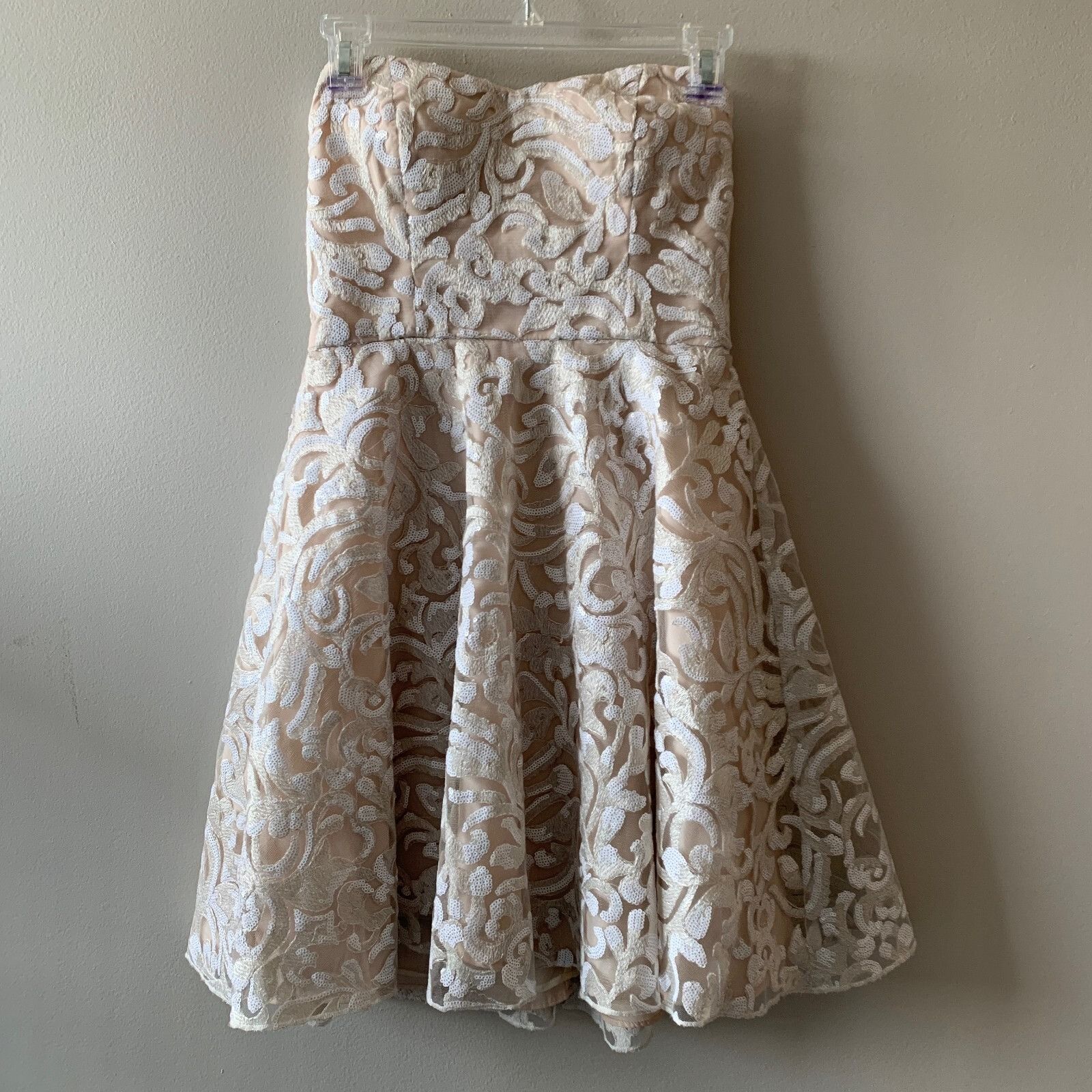 Other A.drea Dress Sz S Sweetheart Strapless Fit & Flare Sequins P Size S / US 4 / IT 40 - 3 Thumbnail