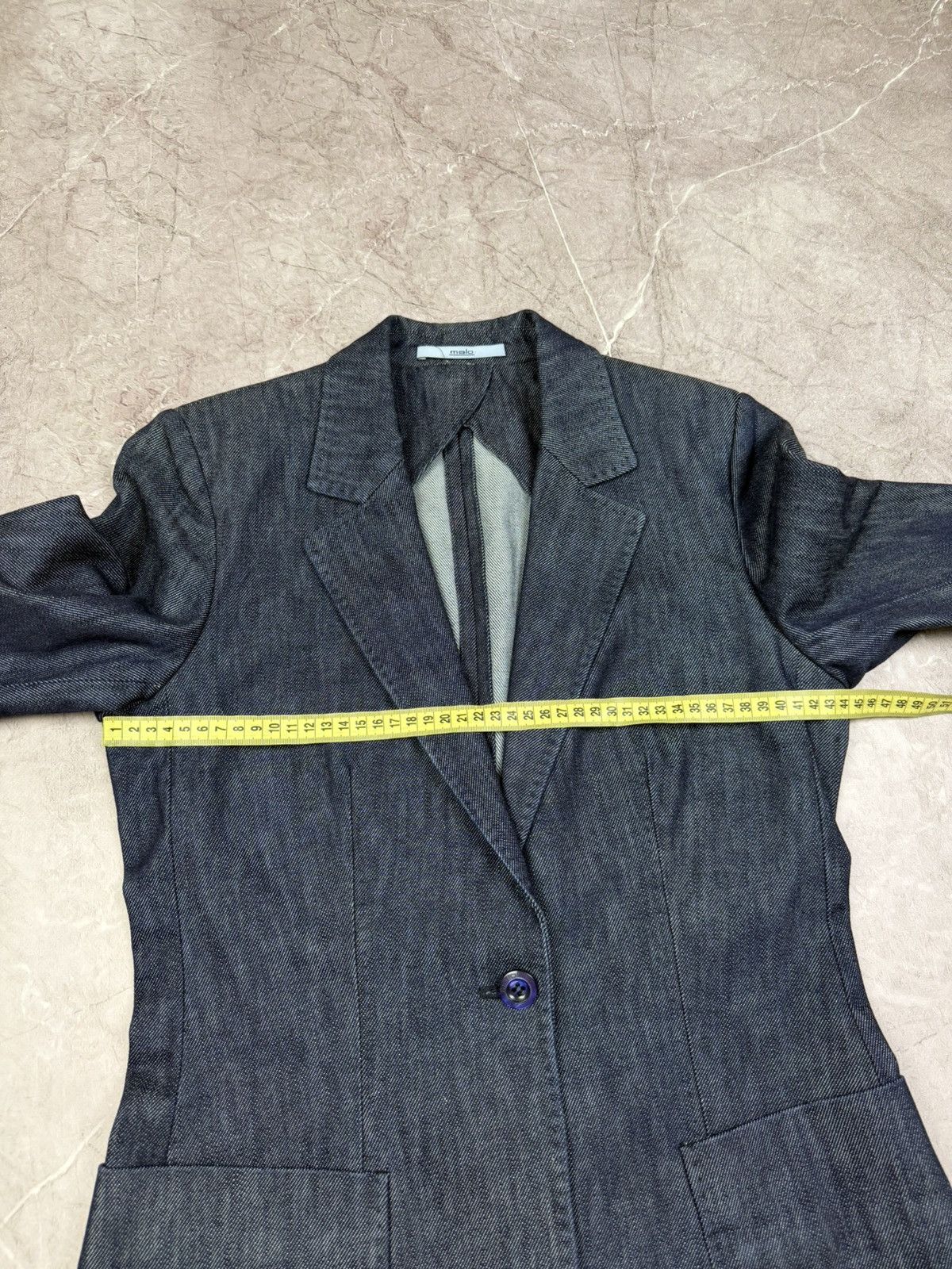 Malo Malo Italy Blue Cotton Denim Look Blazer Jacket Women's sz S Size S / US 4 / IT 40 - 13 Thumbnail