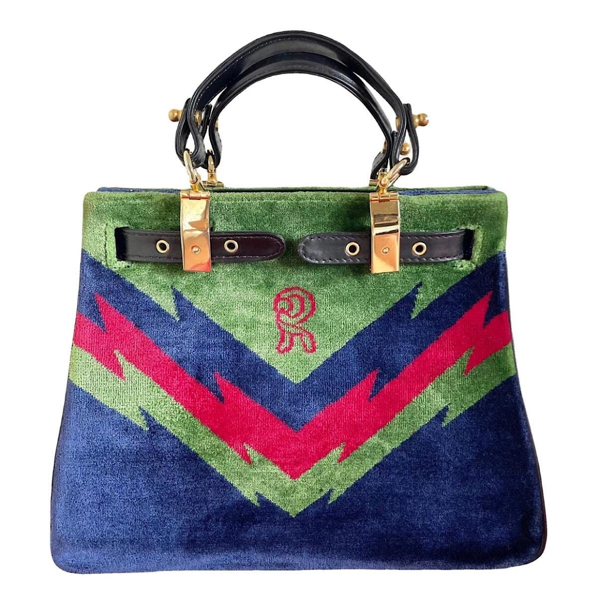 Roberta di Camerino Vintage Roberta di Camerino handbag. navy, green, and red Size ONE SIZE - 1 Thumbnail