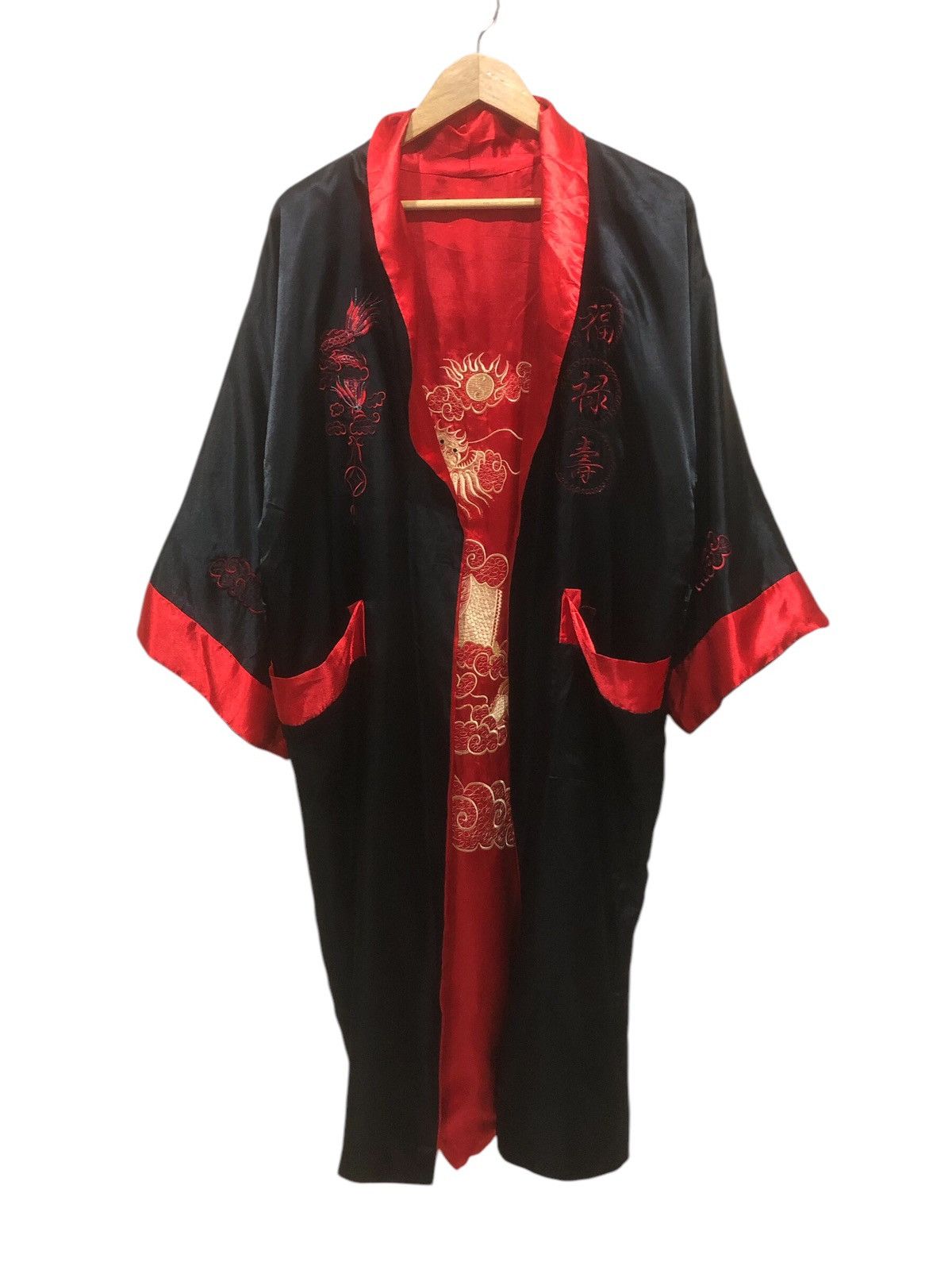 Other Silk Embroidery Dragon Reverseble Long Kimono Size US XL / EU 56 / 4 - 2 Thumbnail