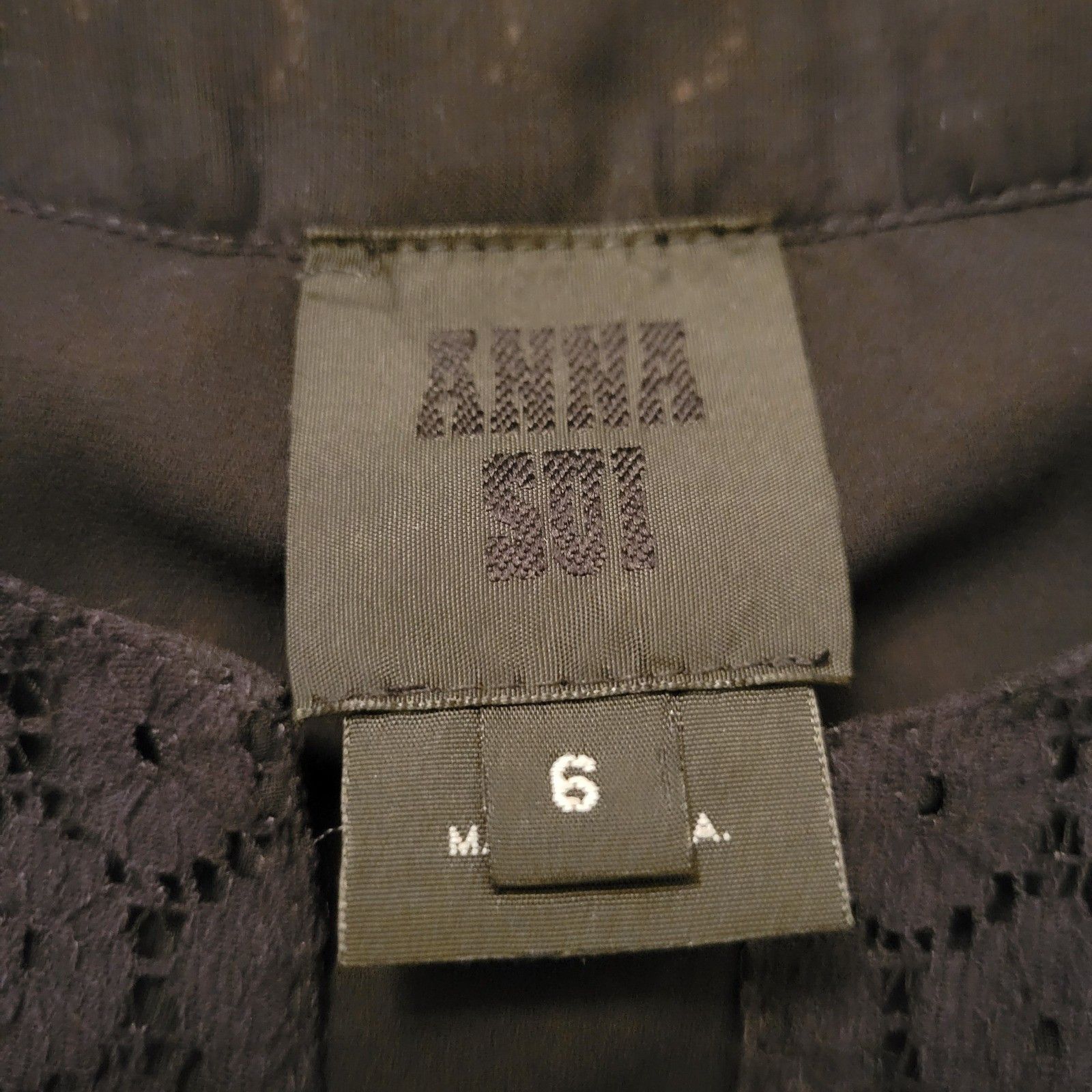 Anna Sui Anna Sui Black Lace Floral Embroidered Shift Dress 6 Goth Size M / US 6-8 / IT 42-44 - 4 Thumbnail