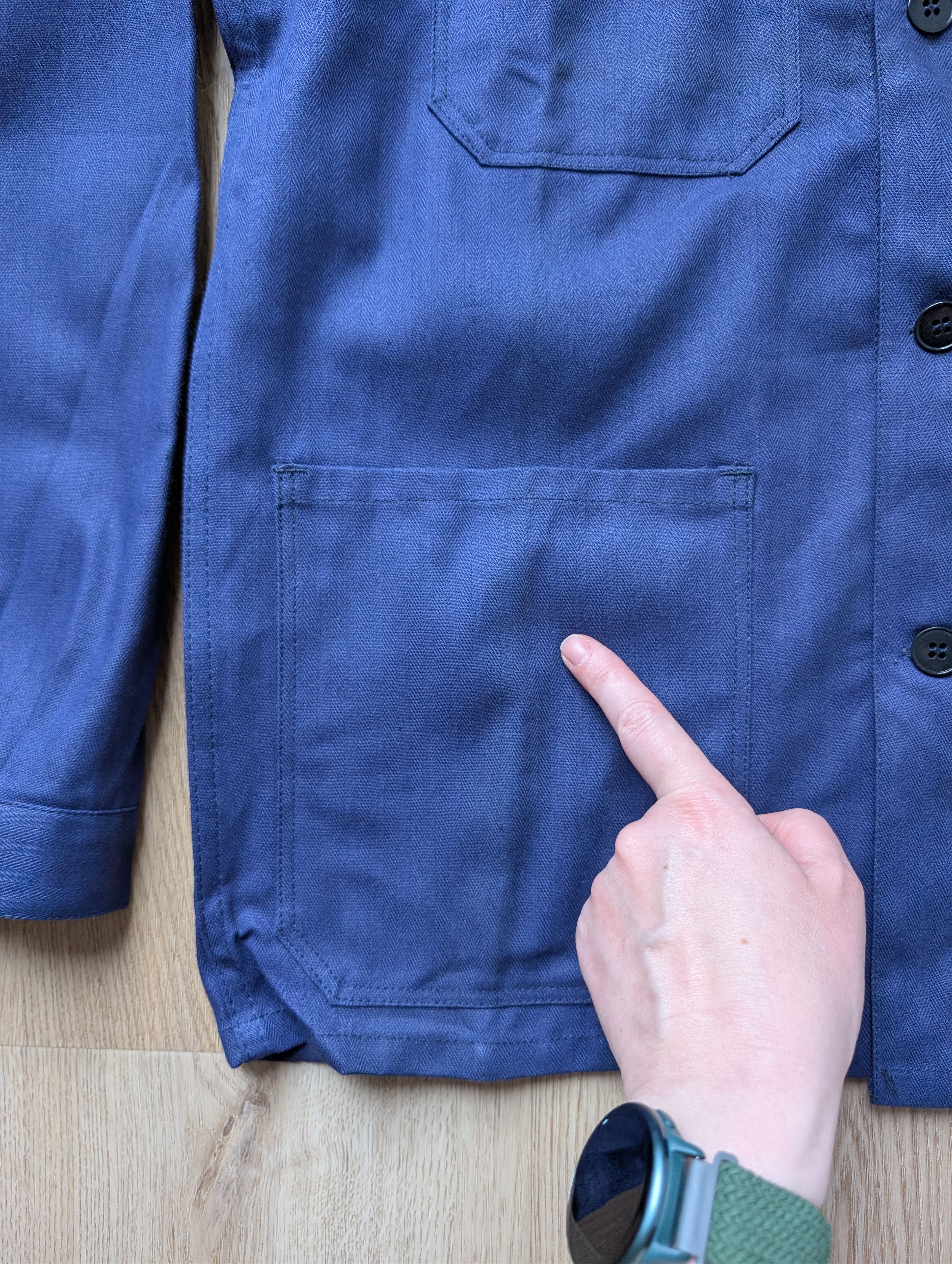 Vintage VTG sanfor moleskin blue jacket workwear French chore coat Size US M / EU 48-50 / 2 - 5 Thumbnail