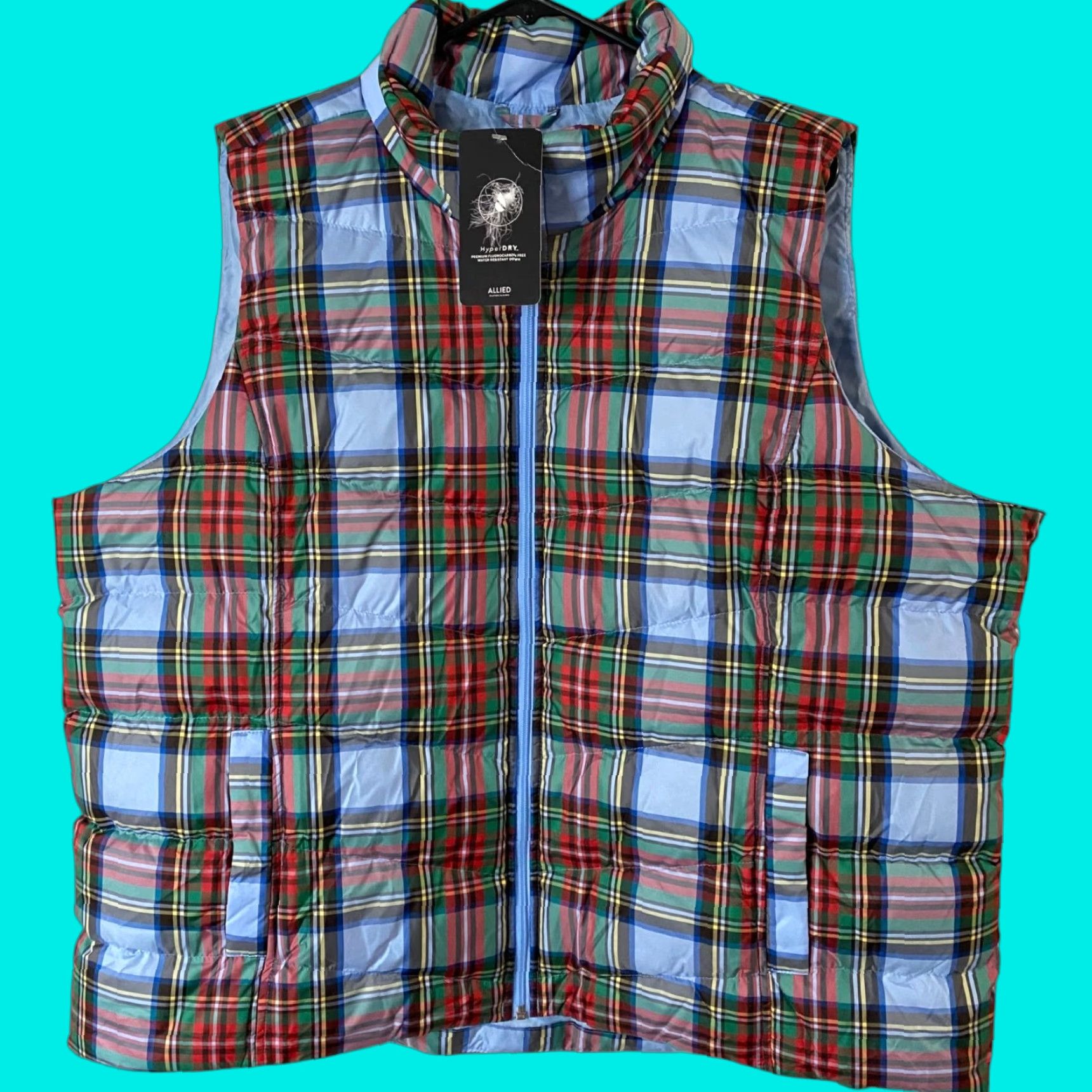 Lands' End Lands' End Puffer Vest Women's 2X Insulated Goose-Down Water-Resistant Plaid Vest Multicolor New Size XXL / US 16-18 / IT 52-54 - 1 Thumbnail