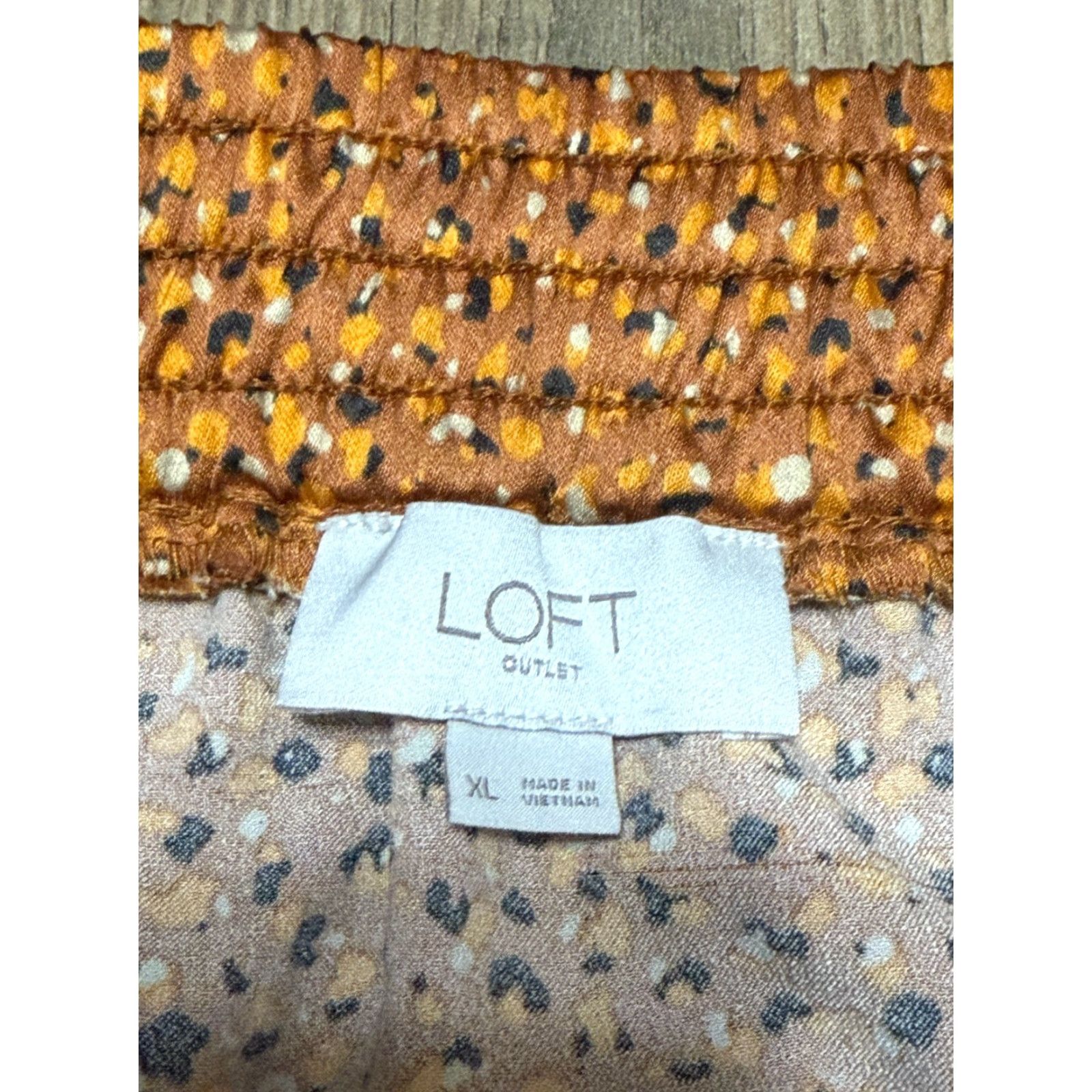 Loft LOFT Skirt Women's Size XL Brown White Blue Orange Pull On Front Slit Size 40" / US 18 - 5 Thumbnail