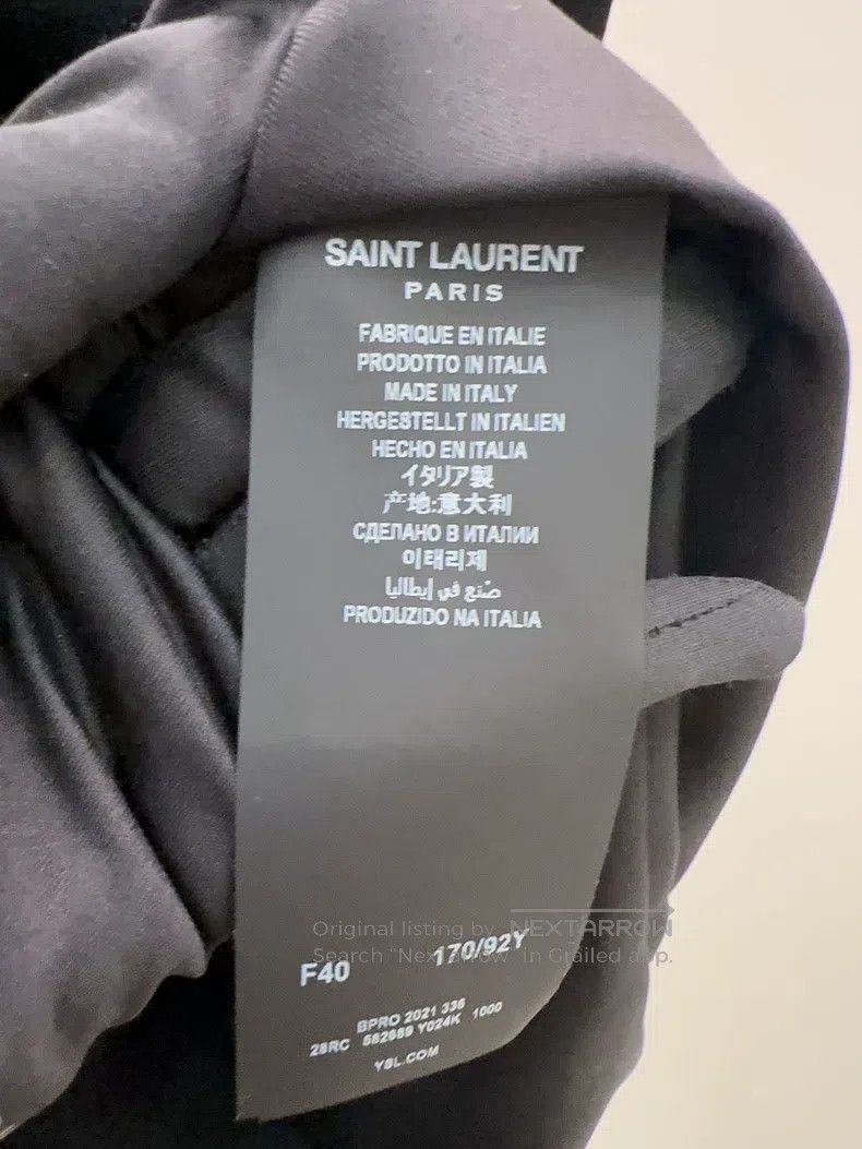Saint Laurent Paris Saint Laurent Paris Black Short Sleeve Dress Size S / US 4 / IT 40 - 4 Thumbnail