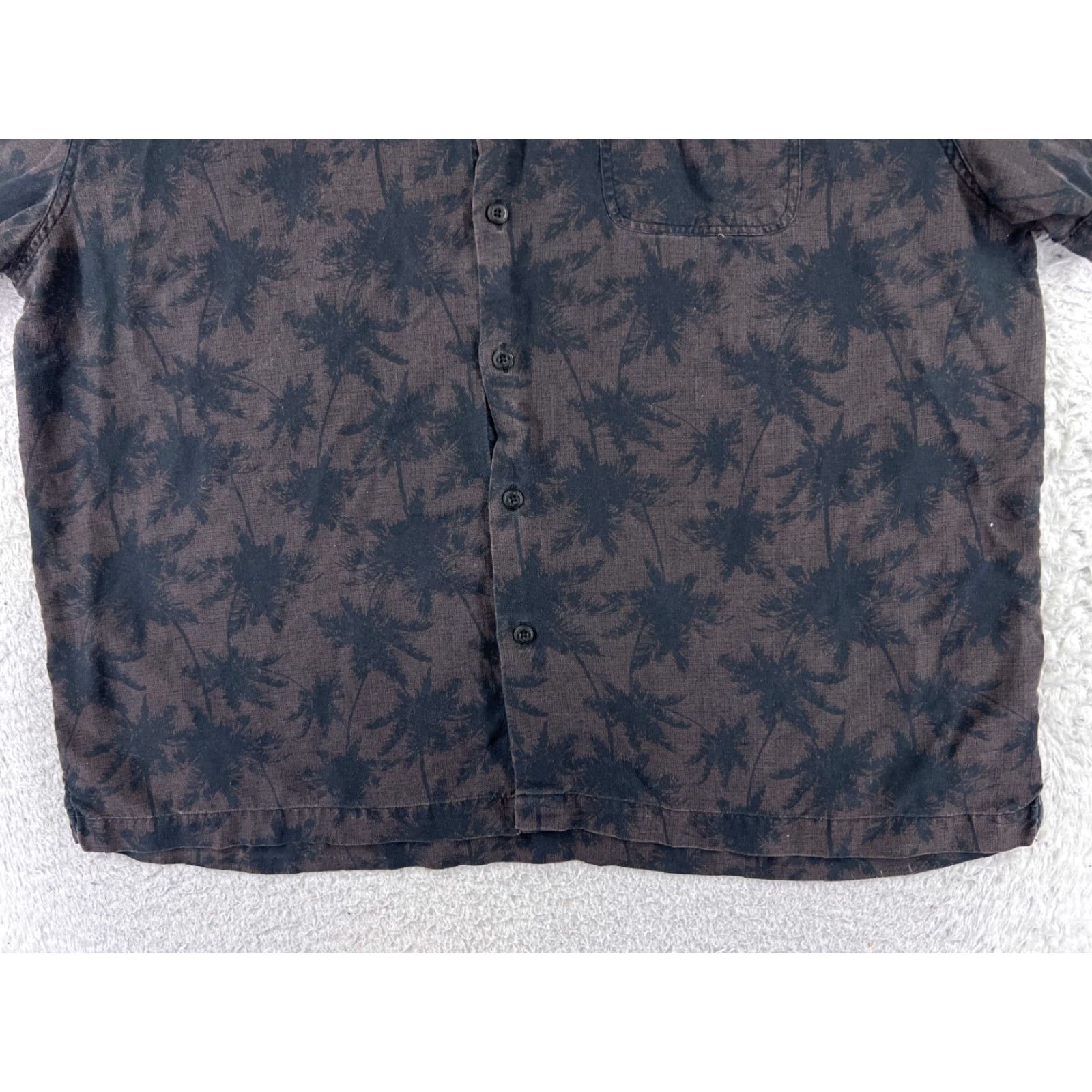 Nat Nast Nat Nast Shirt Mens 2XL Gray Silk Blend Hawaiian Pocket Short Sleeve Size US XXL / EU 58 / 5 - 5 Thumbnail