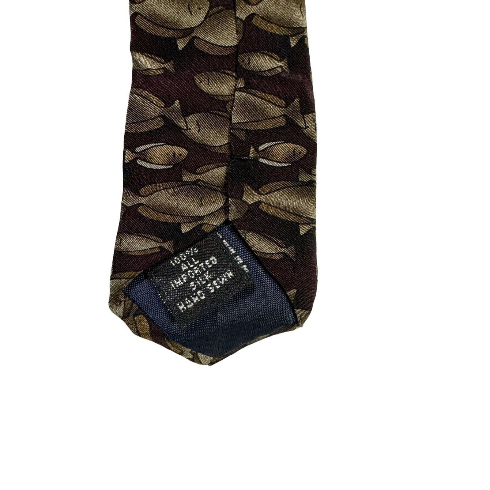 Other Ties To Nature Fish Vintage Novelty 100% Silk Necktie Size ONE SIZE - 7 Thumbnail