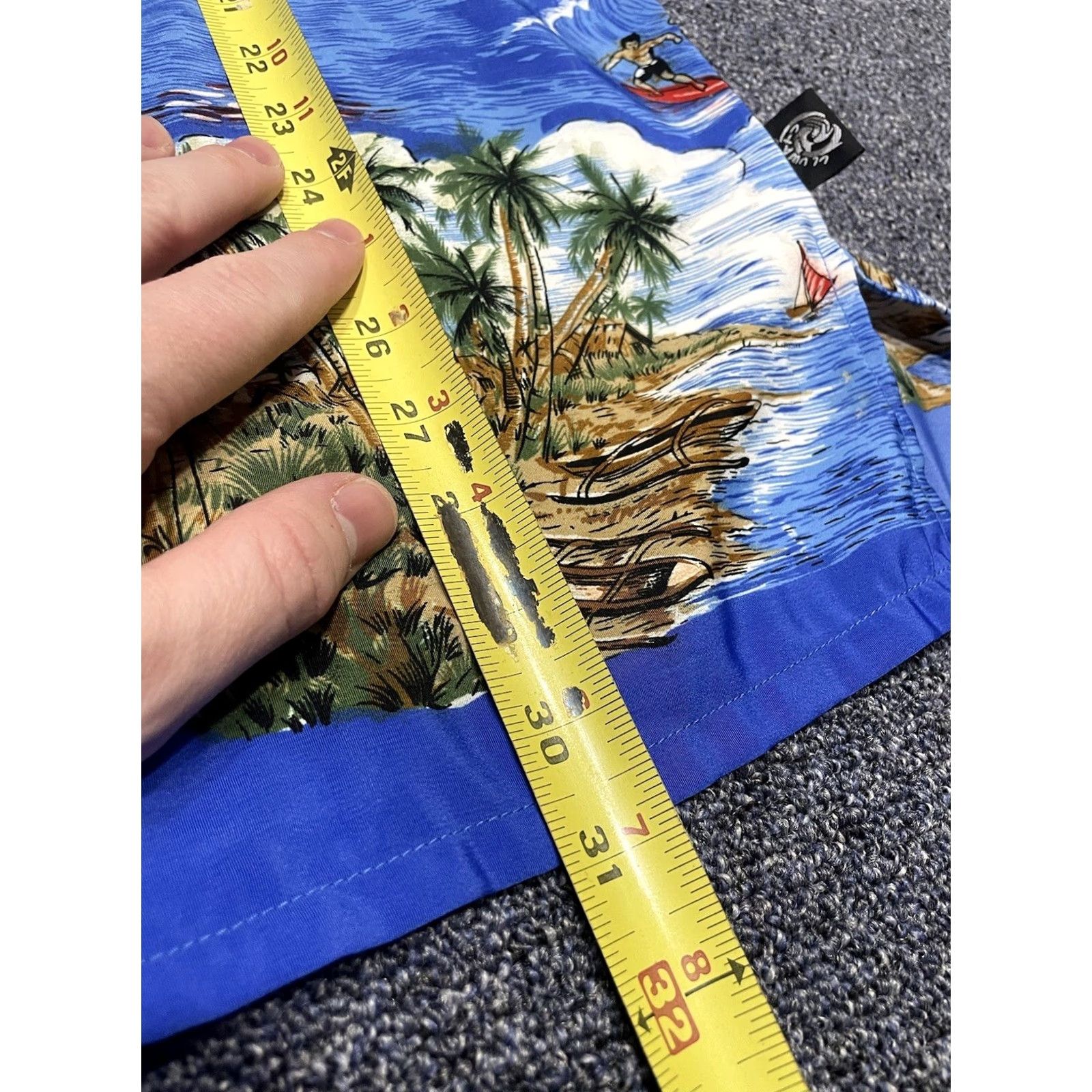 ALOHAS VINTAGE Uluwatu Hawaiian Shirt Mens L Surfboard Beach Tiki Aloha Rayon Blue Shirt Size US L / EU 52-54 / 3 - 5 Thumbnail