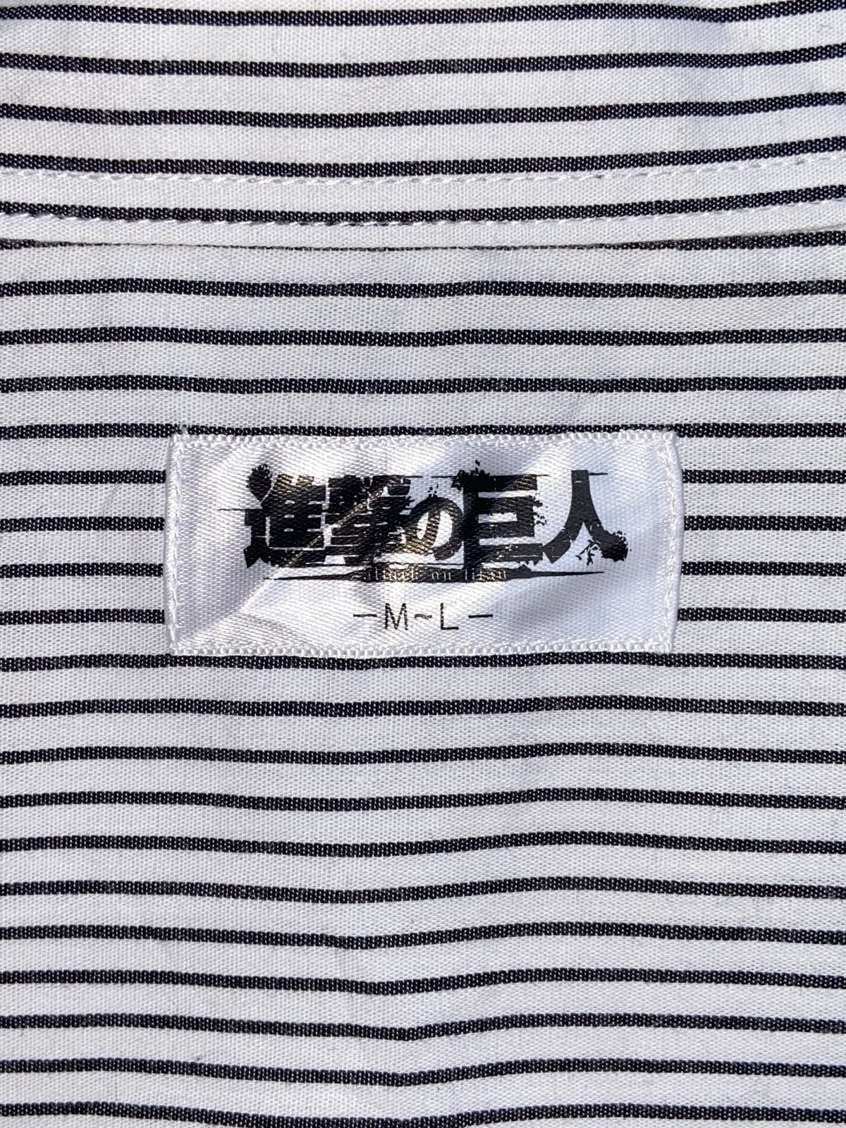 Designer × Japanese Brand Attack on Titan Anime Manga Japan Striped Shirt Size US XXL / EU 58 / 5 - 7 Thumbnail