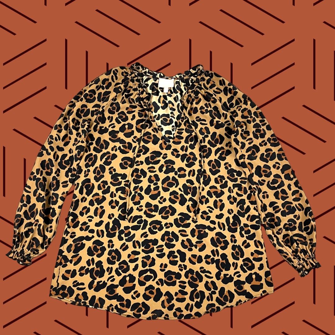 Vintage SHOW ME YOUR MUMU Blouse Women Small Charlene Cheetah Print Tunic Top Light Puff Size S / US 4 / IT 40 - 1 Thumbnail