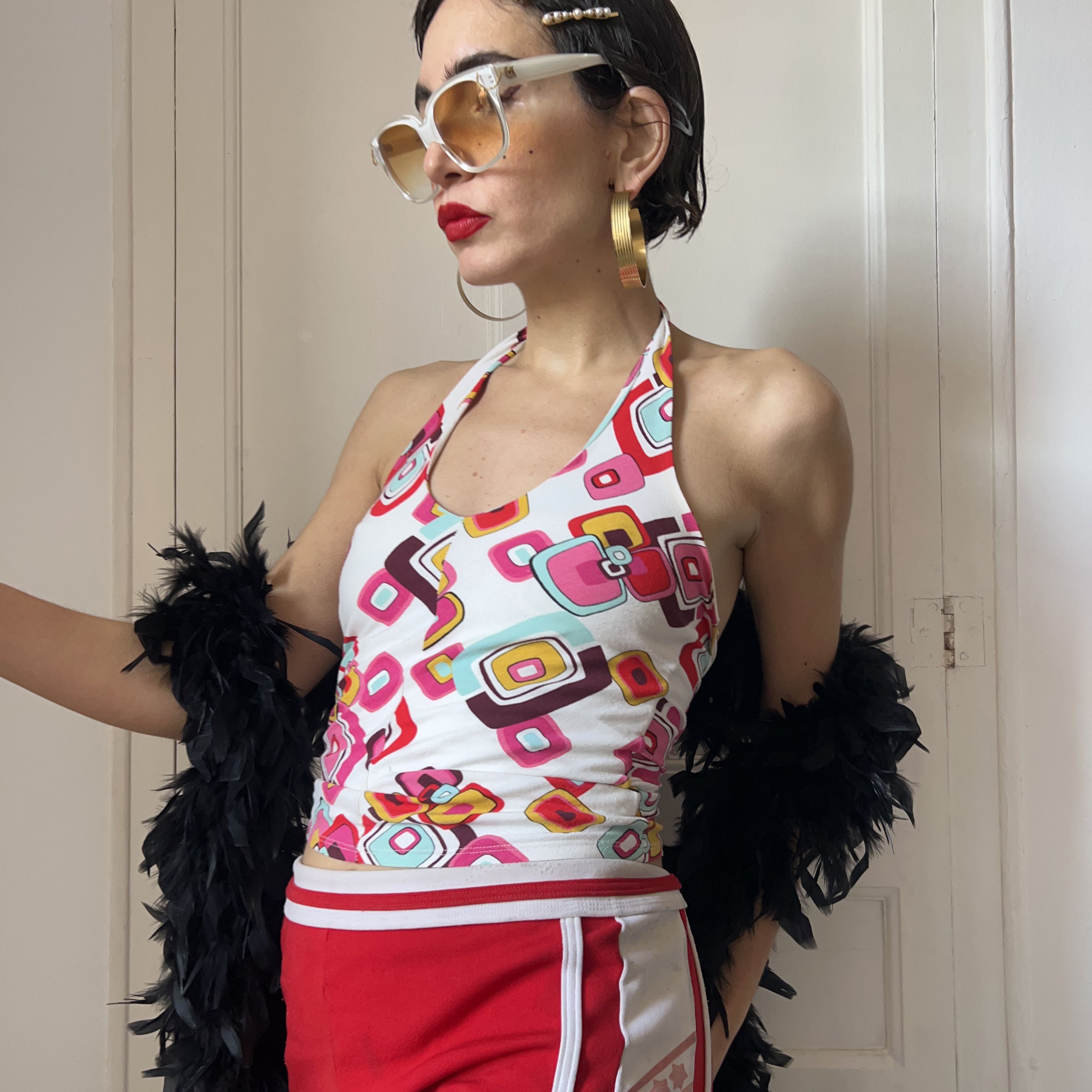 Vintage Vintage Y2K Geometric Print Halter Top Size M / US 6-8 / IT 42-44 - 6 Thumbnail