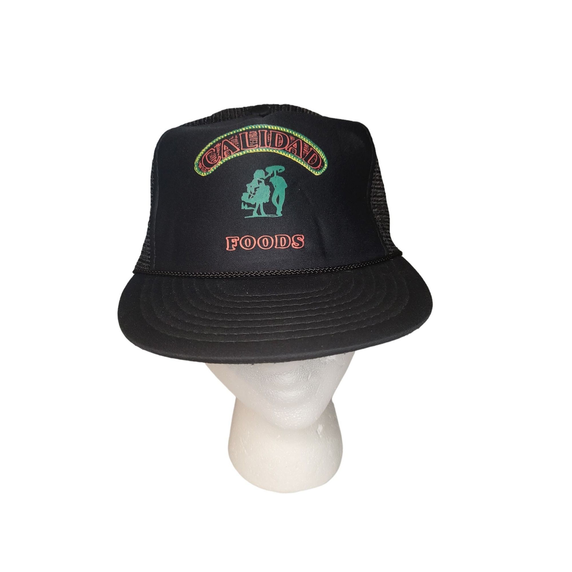 Nissan Vintage Nissin Snapback Trucker Hat Calidad Foods Black OS L Size ONE SIZE - 1 Thumbnail