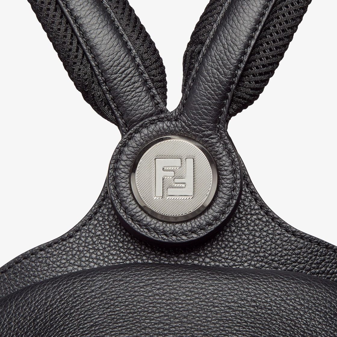 Fendi o1s1wg111125 Size: OS/ Roma Leather Chiodo Medium in Black Size ONE SIZE - 4 Thumbnail
