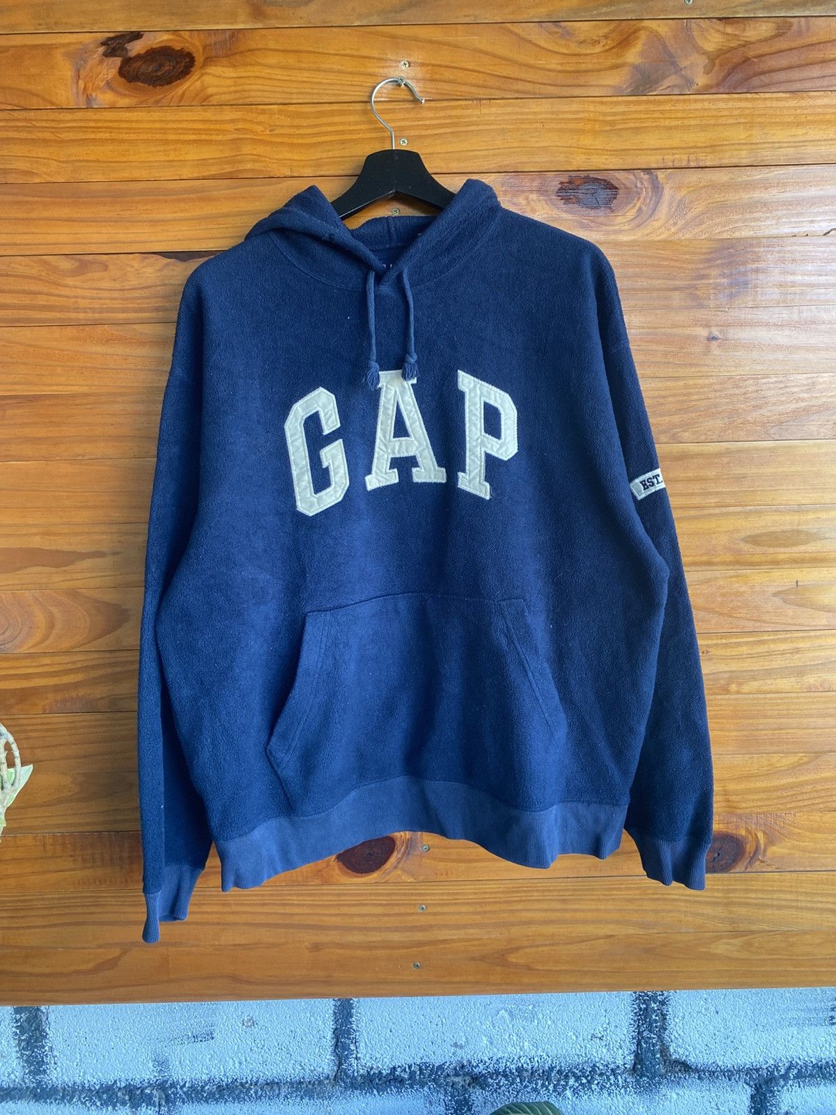 Gap Vintage GAP Navy Blue Pullover Hoodie Fleece Kangaroo Pocket Size US S / EU 44-46 / 1 - 3 Thumbnail