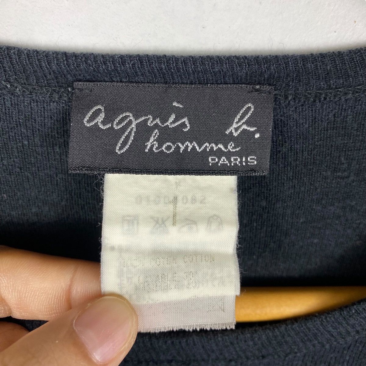 Designer × agnes b. AGNES. B Homme Paris Black Minimalist Long Sleeve Tee Shirt Size M / US 6-8 / IT 42-44 - 3 Thumbnail