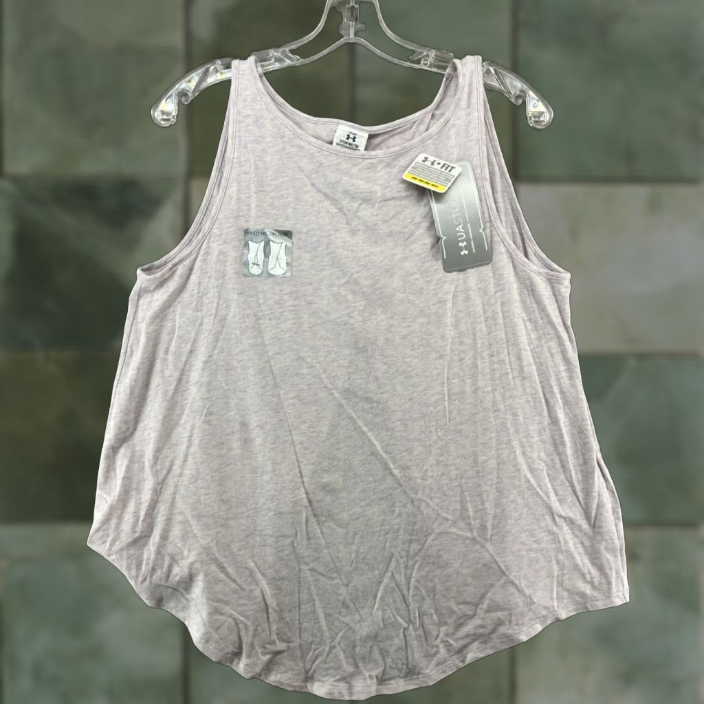 Under Armour Under Armour Tank Top Womens S All Season Gear Light Purple Sleeveless Racerback Slit Adjustable Loose Fit Pullover Activewear Shirt Size S / US 4 / IT 40 - 1 Thumbnail