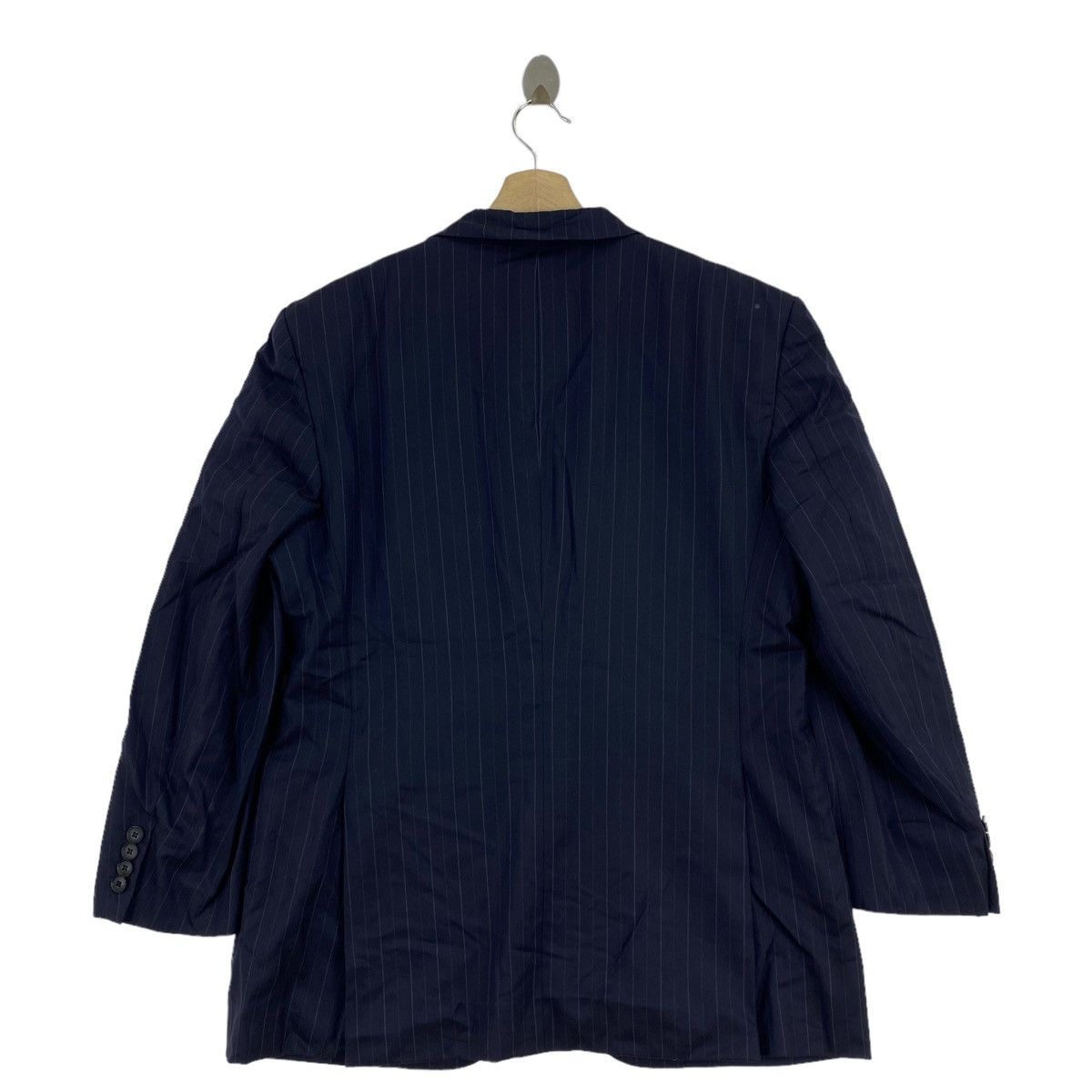 Burberry Vintage BURBERRYS LONDON Hickory Stripes Navy Blazer Coat Size US L / EU 52-54 / 3 - 2 Thumbnail