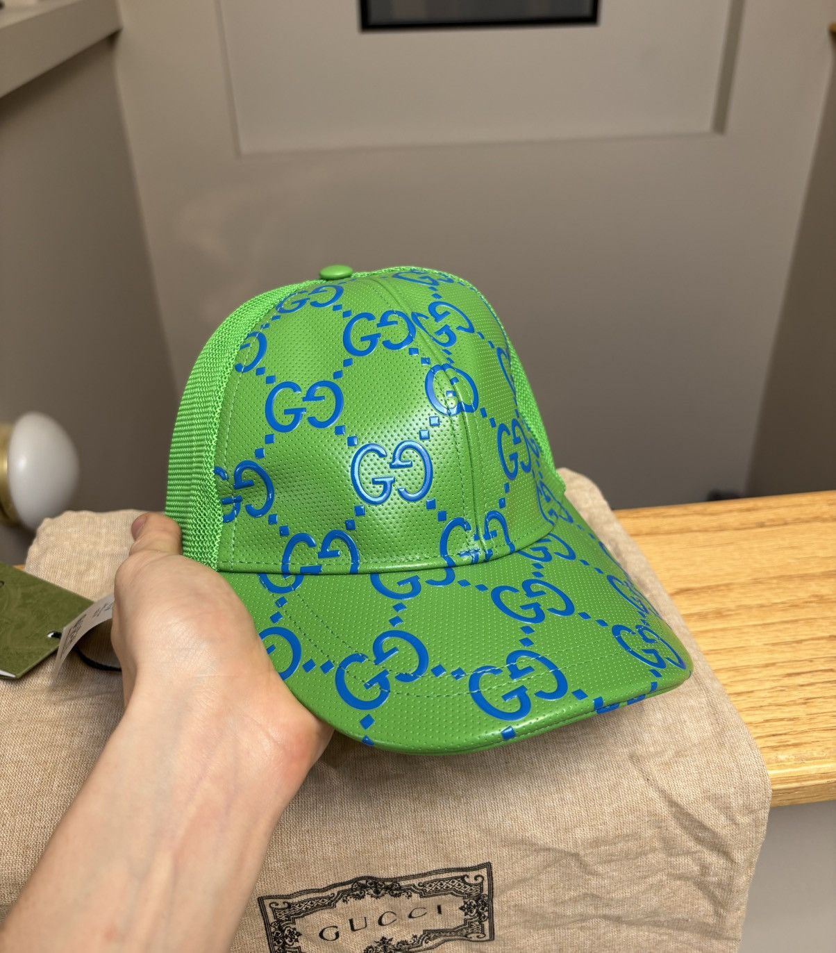 Gucci Gucci GG Monogram Green/Blue Baseball Hat - Large Size ONE SIZE - 3 Thumbnail
