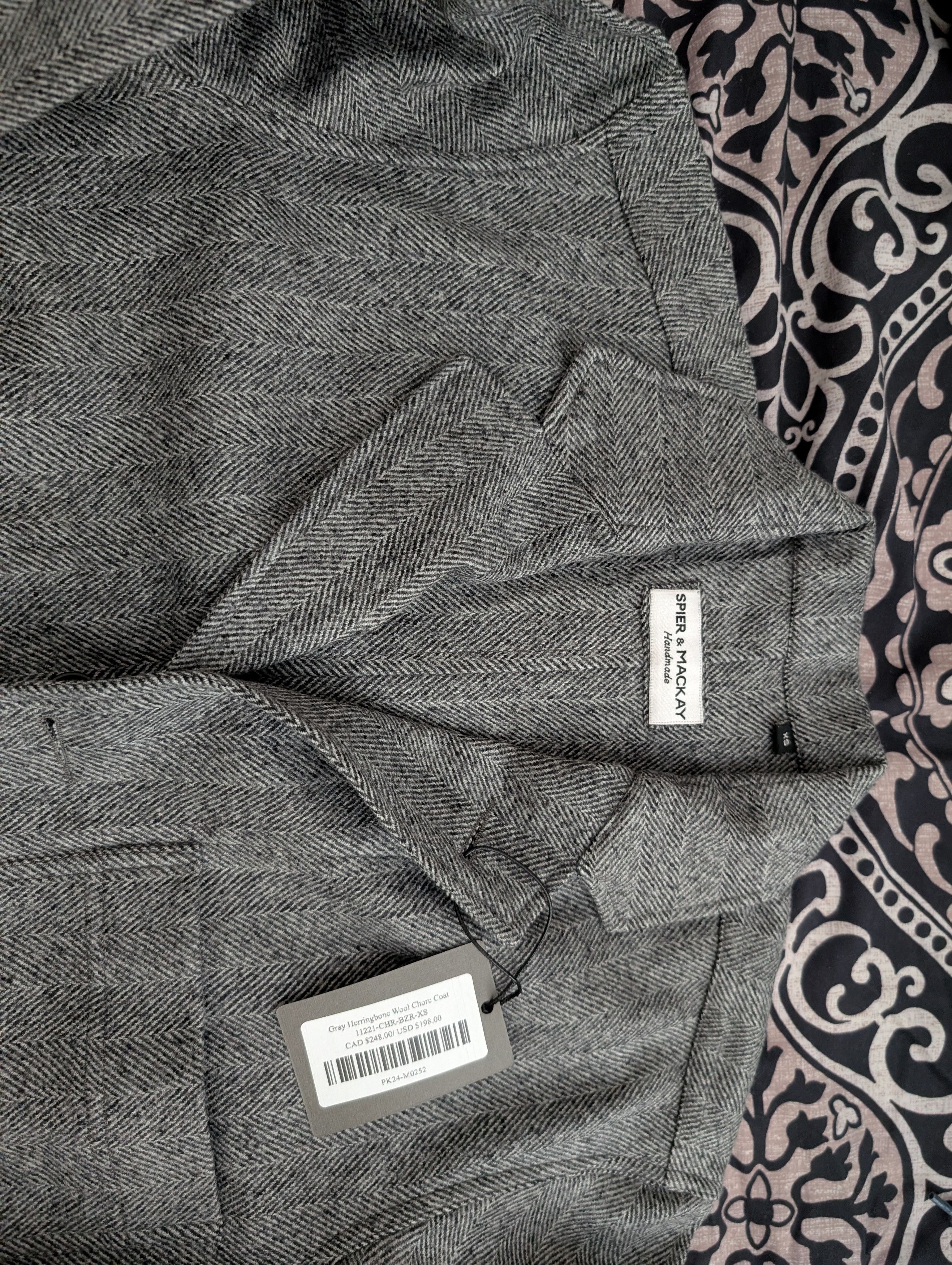 Spier & Mackay Gray Herringbone Chore Jacket Size US XS / EU 42 / 0 - 3 Thumbnail