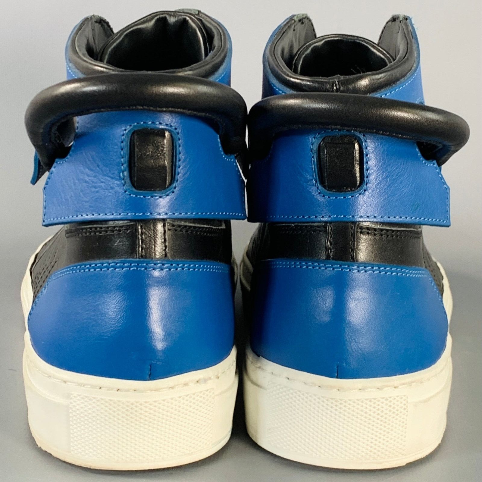 Buscemi BUSCEMI Black Blue Color Block Leather High Top Sneakers Size US 11 / EU 44 - 3 Thumbnail