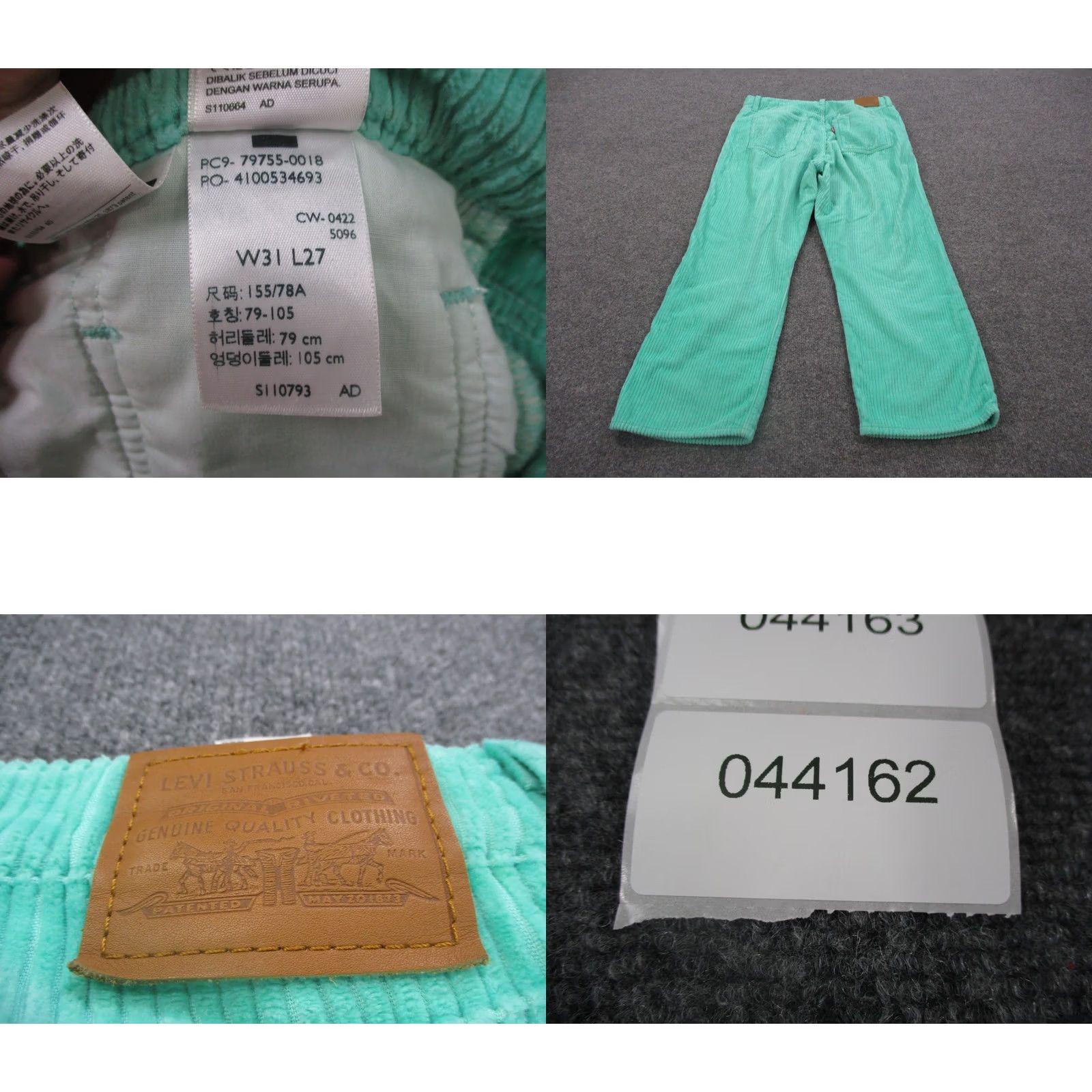 Levi's Levi's Green Corduroy Ribcage Straight Ankle Wide Leg Pants Women Size 31 Preppy Size 24" / US 00 / IT 34 - 9 Thumbnail