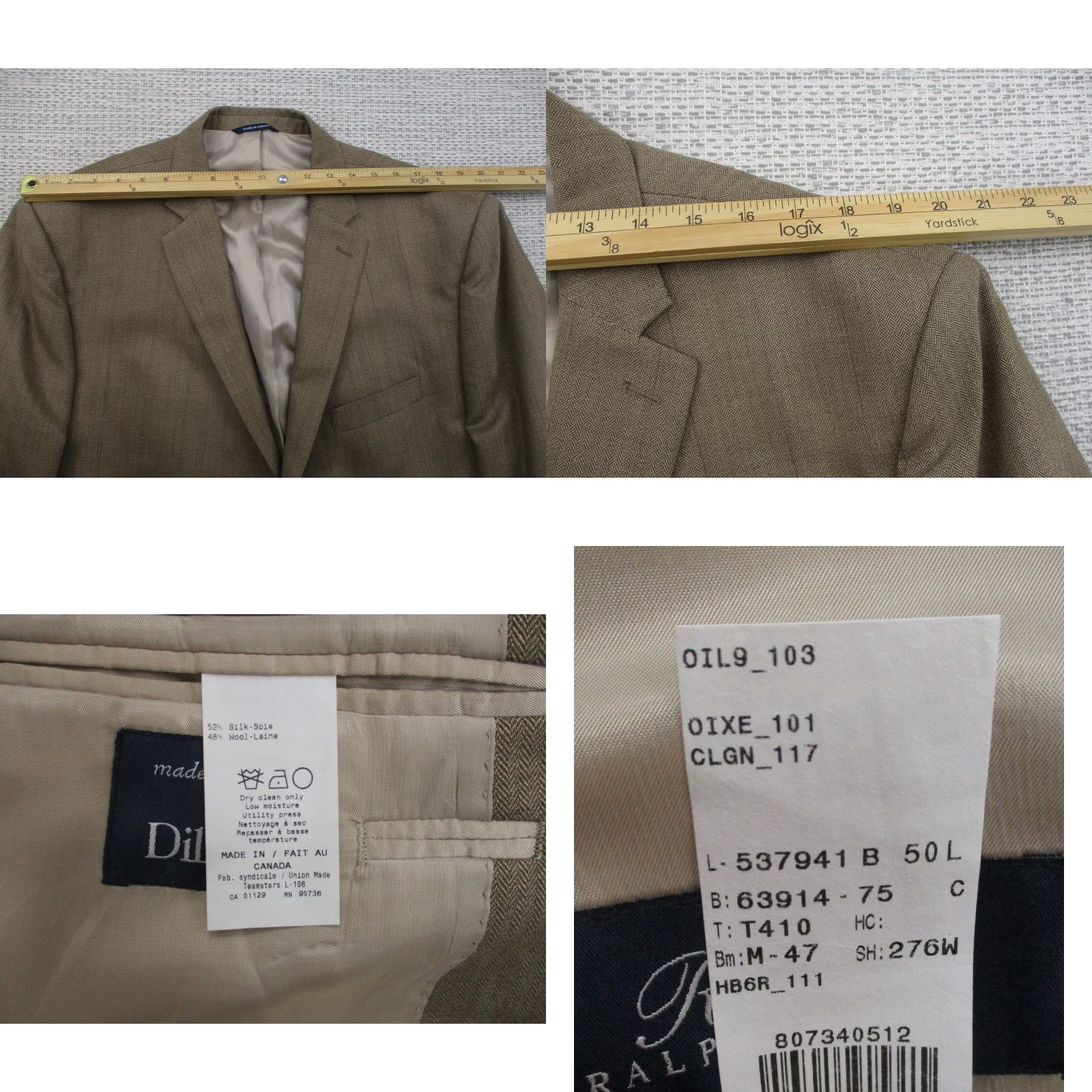 Ralph Lauren Ralph Lauren Blazer Mens 50 Long Brown Wool Silk Herringbone Sport Coat Dillard's Size 50R - 8 Thumbnail