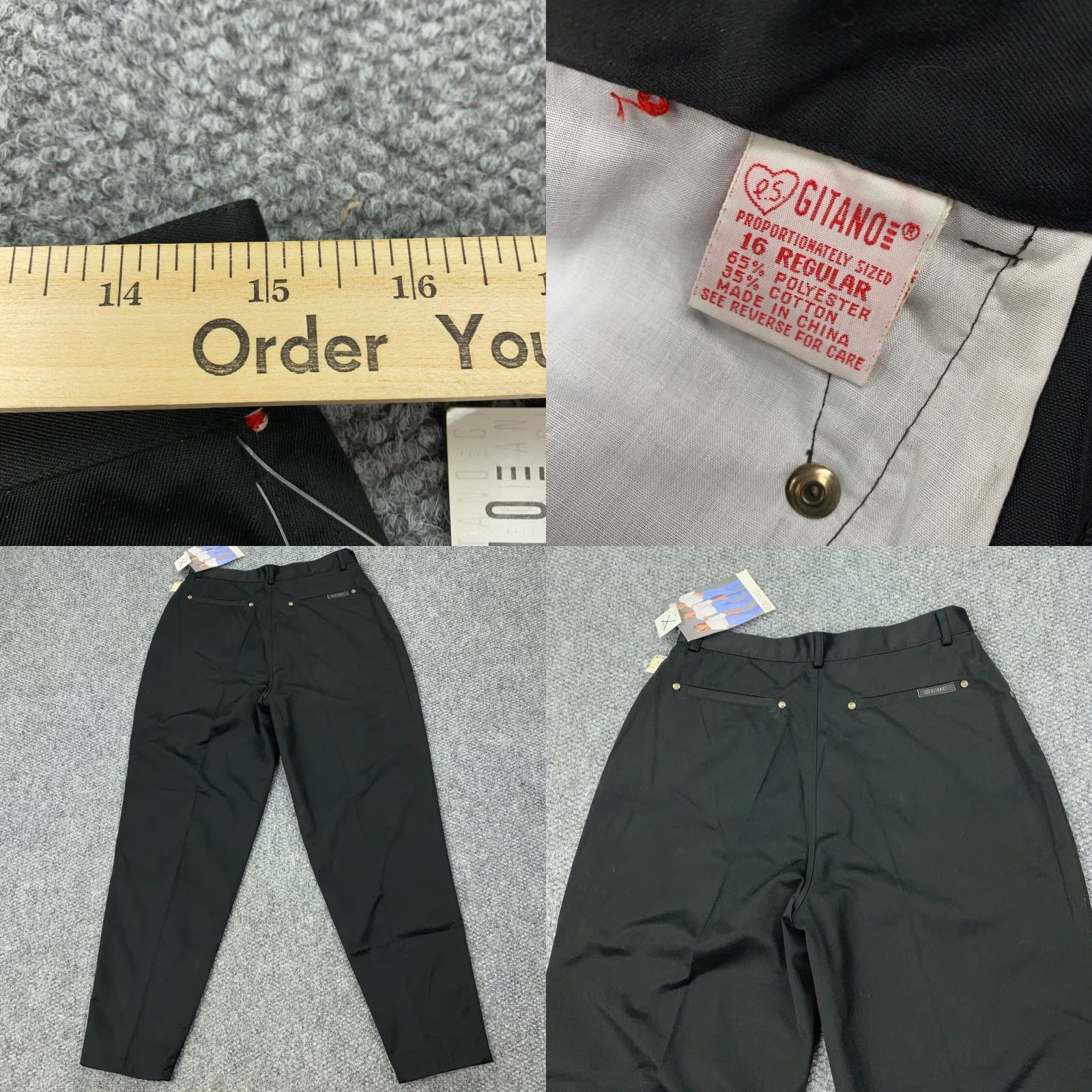 Vintage VINTAGE Gitano Jeans Womens Size 16 Black Tapered High-Rise Mom 80s NWT Size 38" / US 16 / IT 52 - 8 Thumbnail