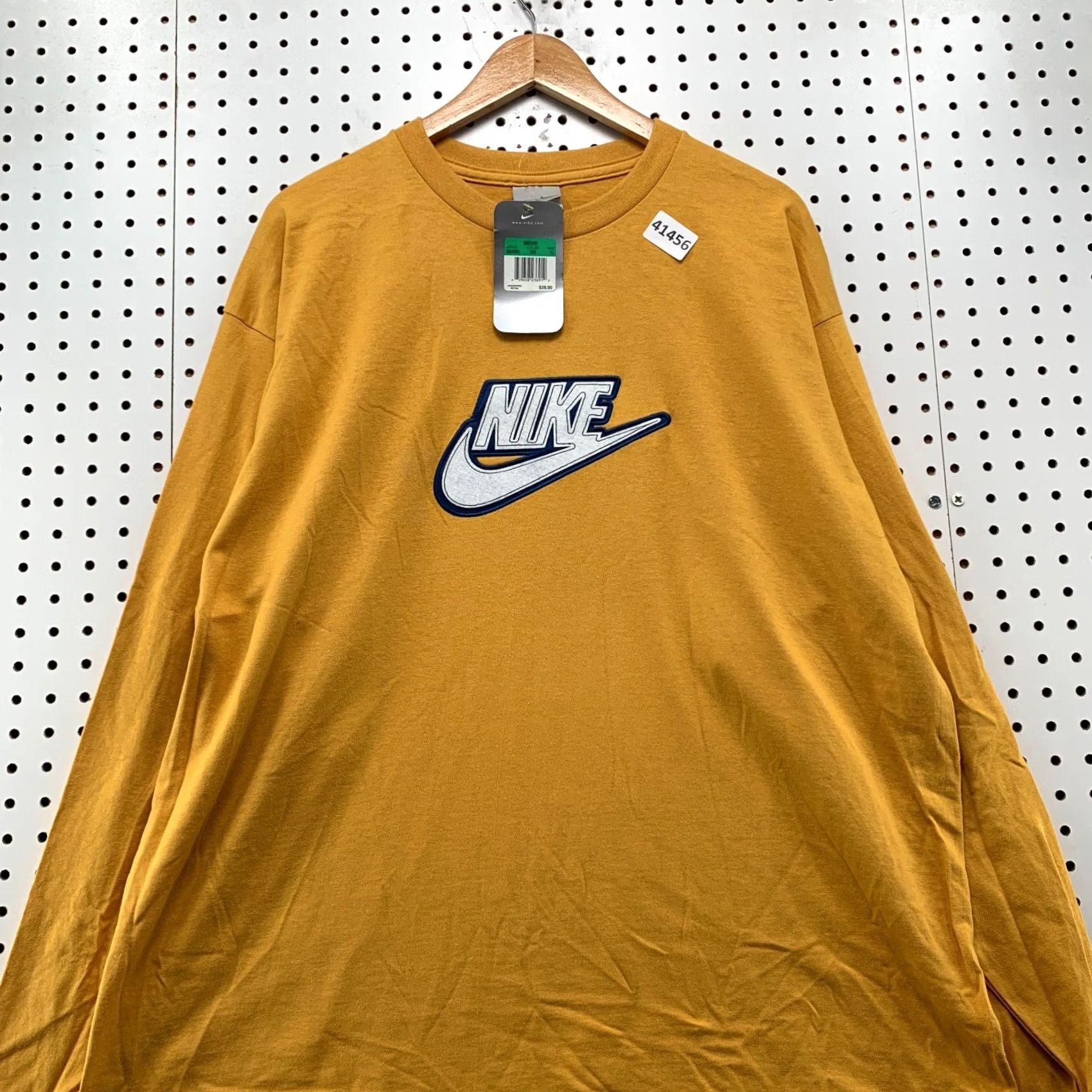 Nike VINTAGE Nike Shirt Mens XL Yellow Long Sleeve Embroidered SpellOut NEW Size US XL / EU 56 / 4 - 4 Thumbnail