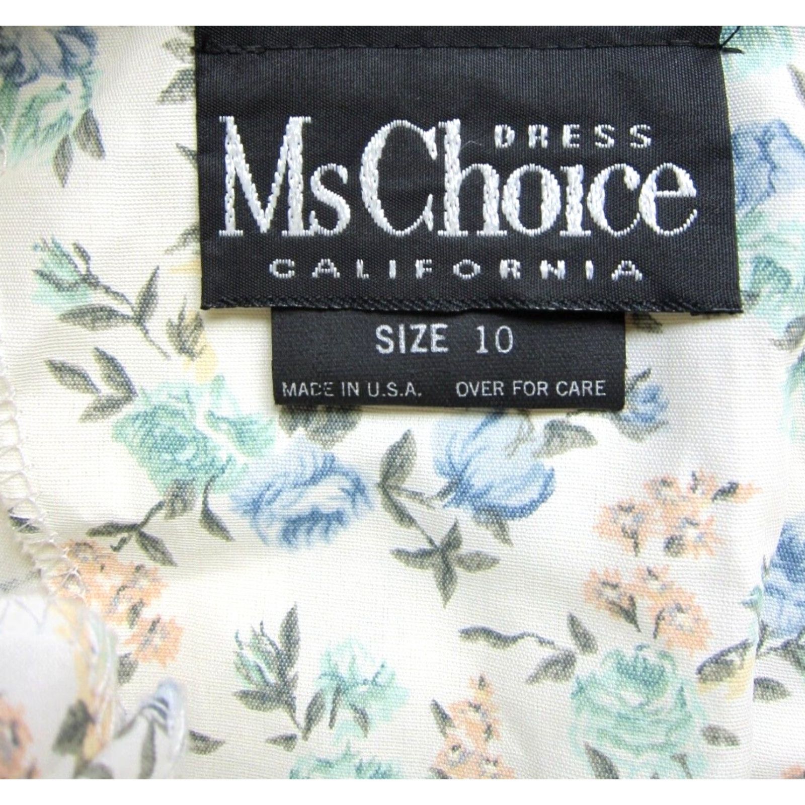 Vintage Vintage Ms Choice California Rayon Green Blue Floral Long Maxi Secretary Dress 10 Size L / US 10 / IT 46 - 4 Thumbnail