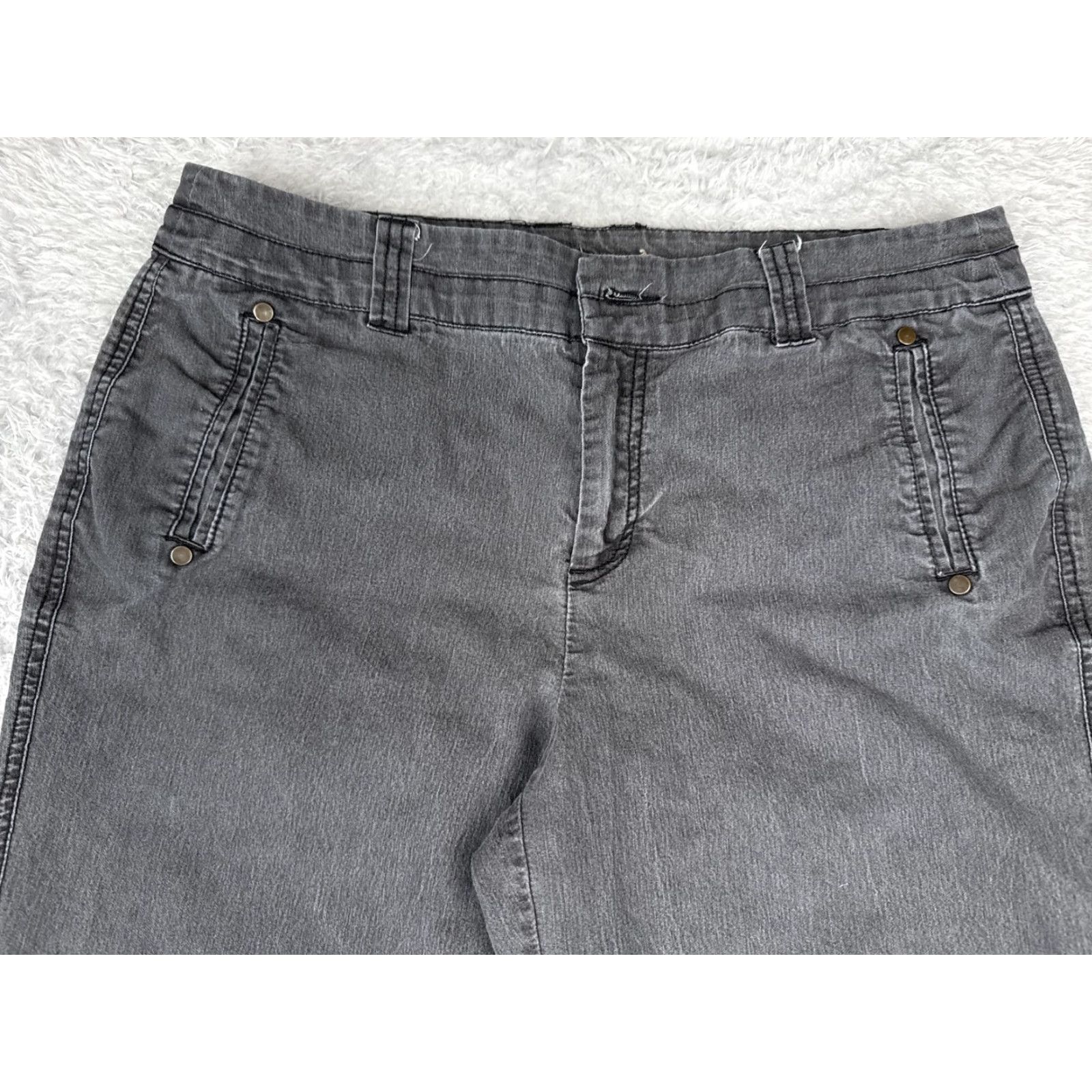 Vintage Khakis Womens Jeans 12 Gray Bootcut Wide Leg Mid Rise Cotton Blend 32x30 Khakis & Co Regular Size 34" / US 12 / IT 48 - 5 Thumbnail