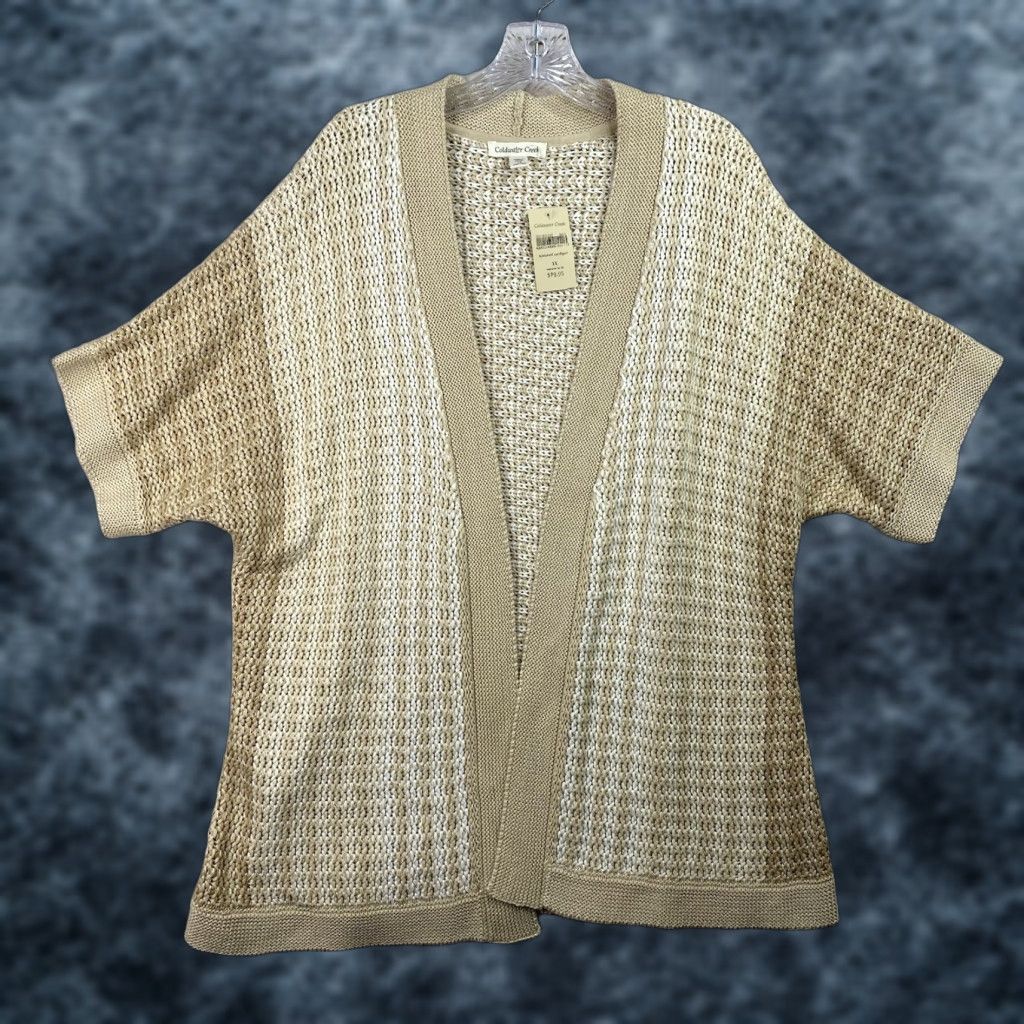 Coldwater Creek VINTAGE Coldwater Creek Cardigan Sweater Women 1X Beige Ombre Crochet Open NWT Size XL / US 12-14 / IT 48-50 - 1 Thumbnail