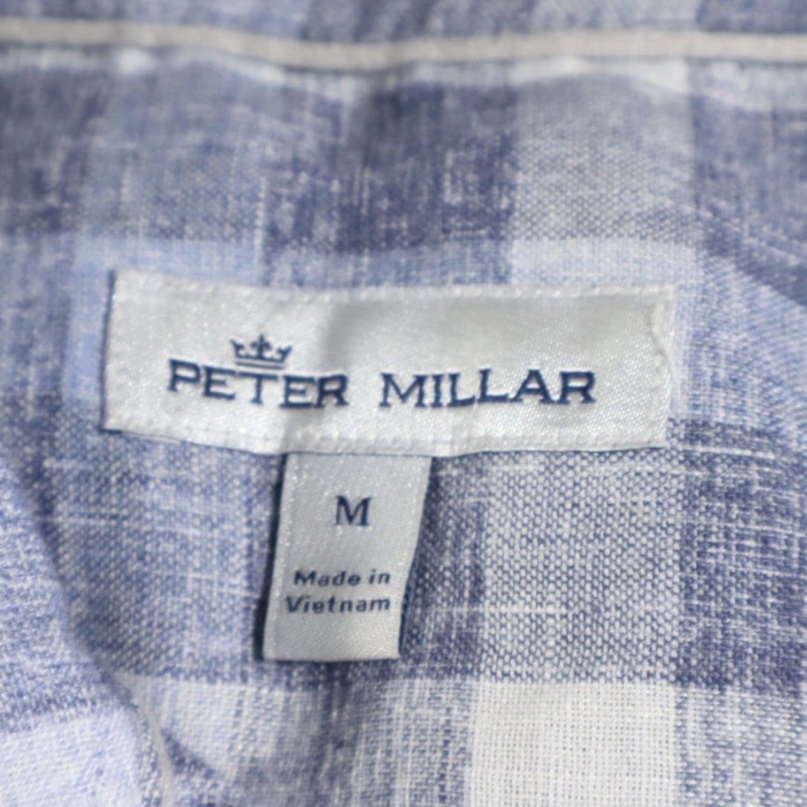 Peter Millar Peter Millar Crown Soft Gingham Linen Check Shirt Blue Men's M Size US M / EU 48-50 / 2 - 5 Thumbnail